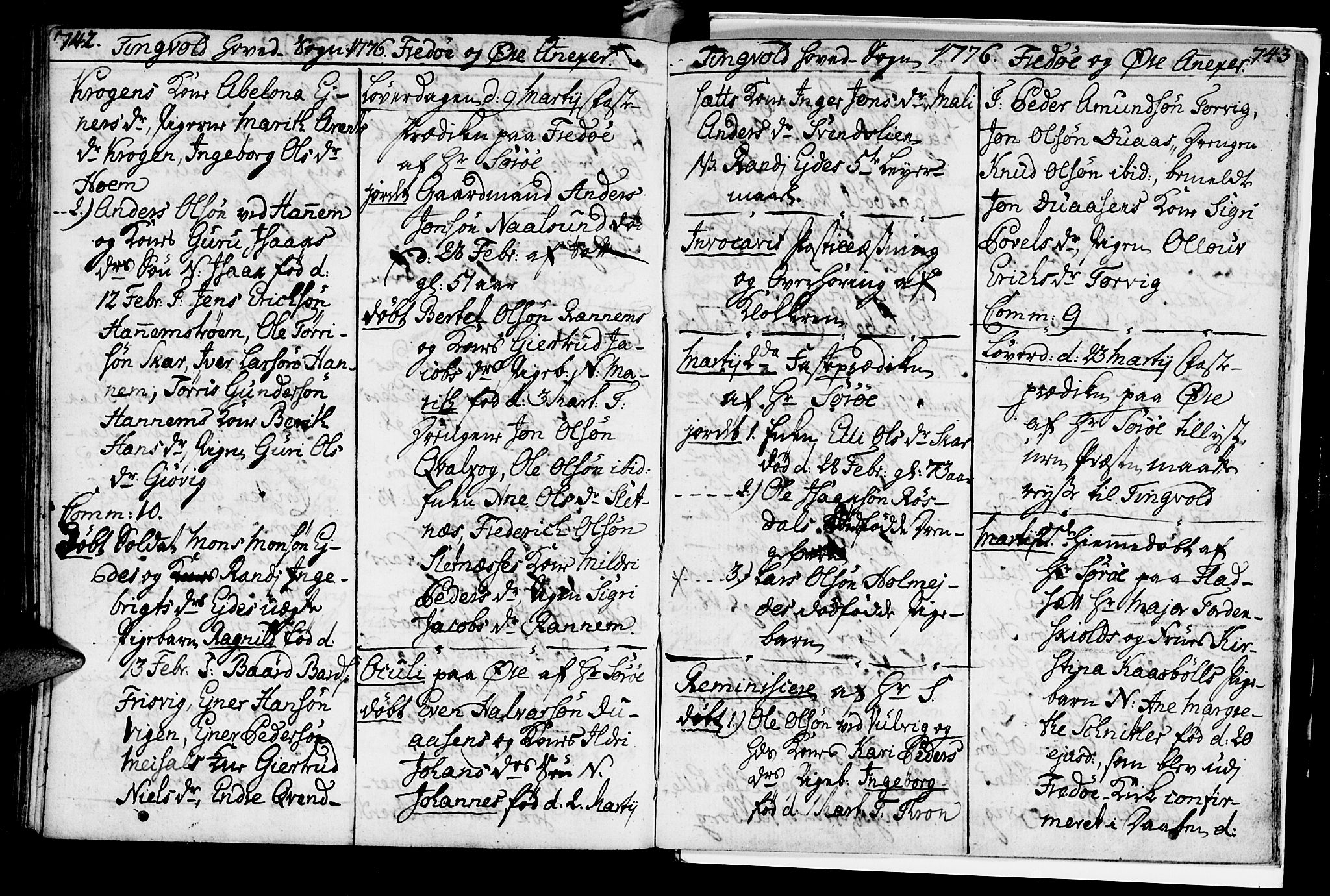 Ministerialprotokoller, klokkerbøker og fødselsregistre - Møre og Romsdal, SAT/A-1454/586/L0979: Parish register (official) no. 586A05, 1751-1776, p. 742-743