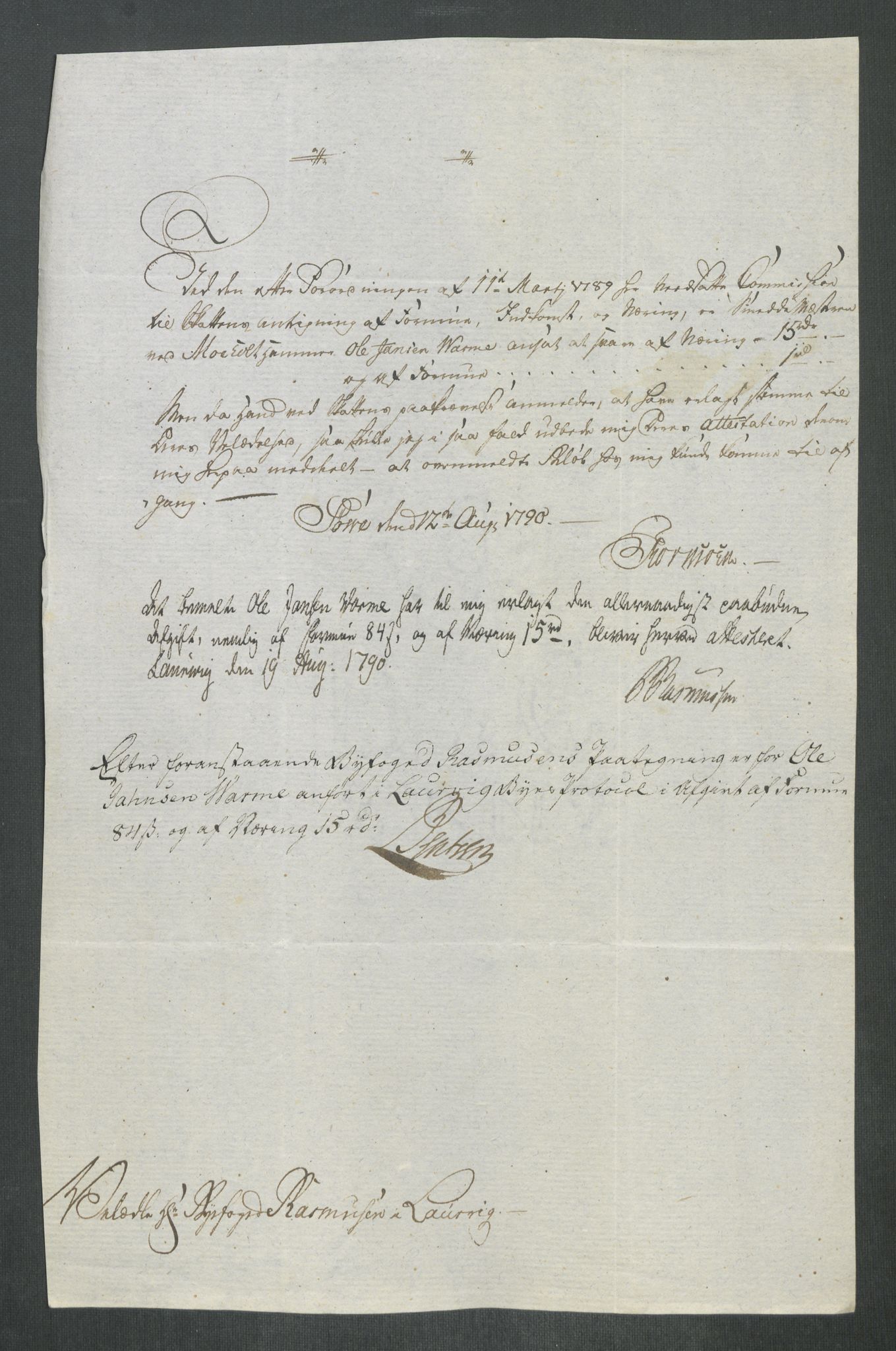 Rentekammeret inntil 1814, Reviderte regnskaper, Mindre regnskaper, AV/RA-EA-4068/Rf/Rfe/L0028: Nedre Romerike fogderi. Nedre Telemark og Bamle fogderi, Nordhordland og Voss fogderi, 1789, p. 67