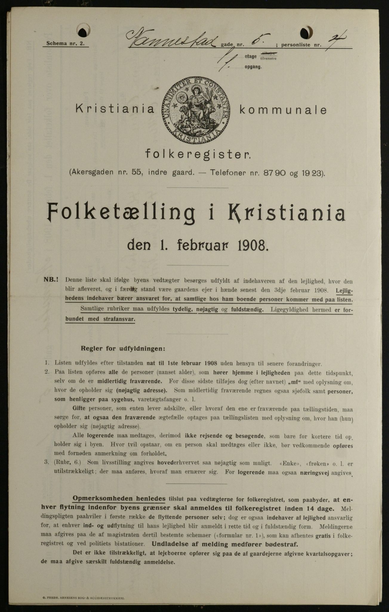 OBA, Municipal Census 1908 for Kristiania, 1908, p. 61935