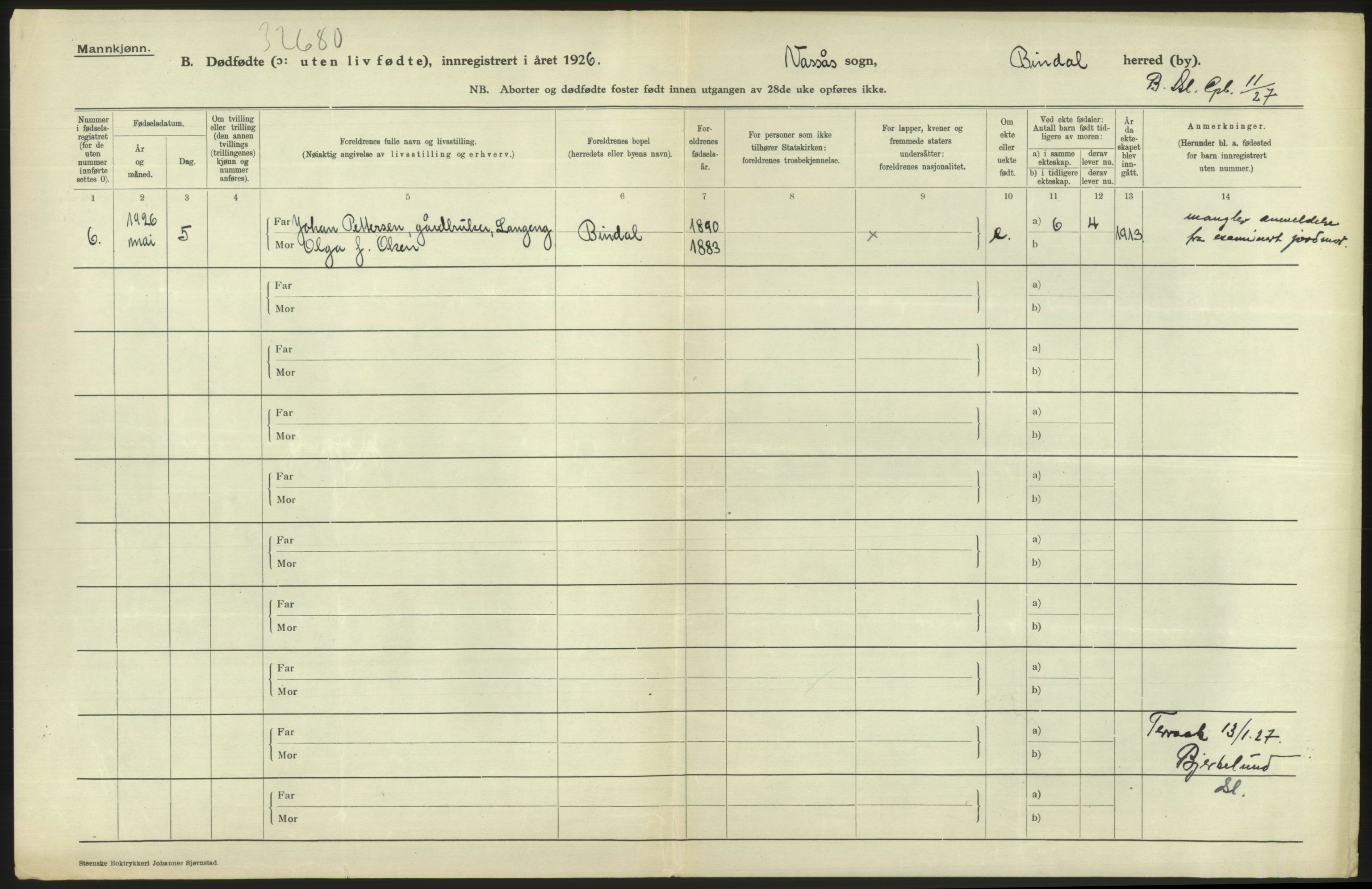 Statistisk sentralbyrå, Sosiodemografiske emner, Befolkning, AV/RA-S-2228/D/Df/Dfc/Dfcf/L0040: Nordland fylke: Levendefødte menn og kvinner. Byer, samt gifte, dødfødte. Bygder og byer., 1926, p. 428