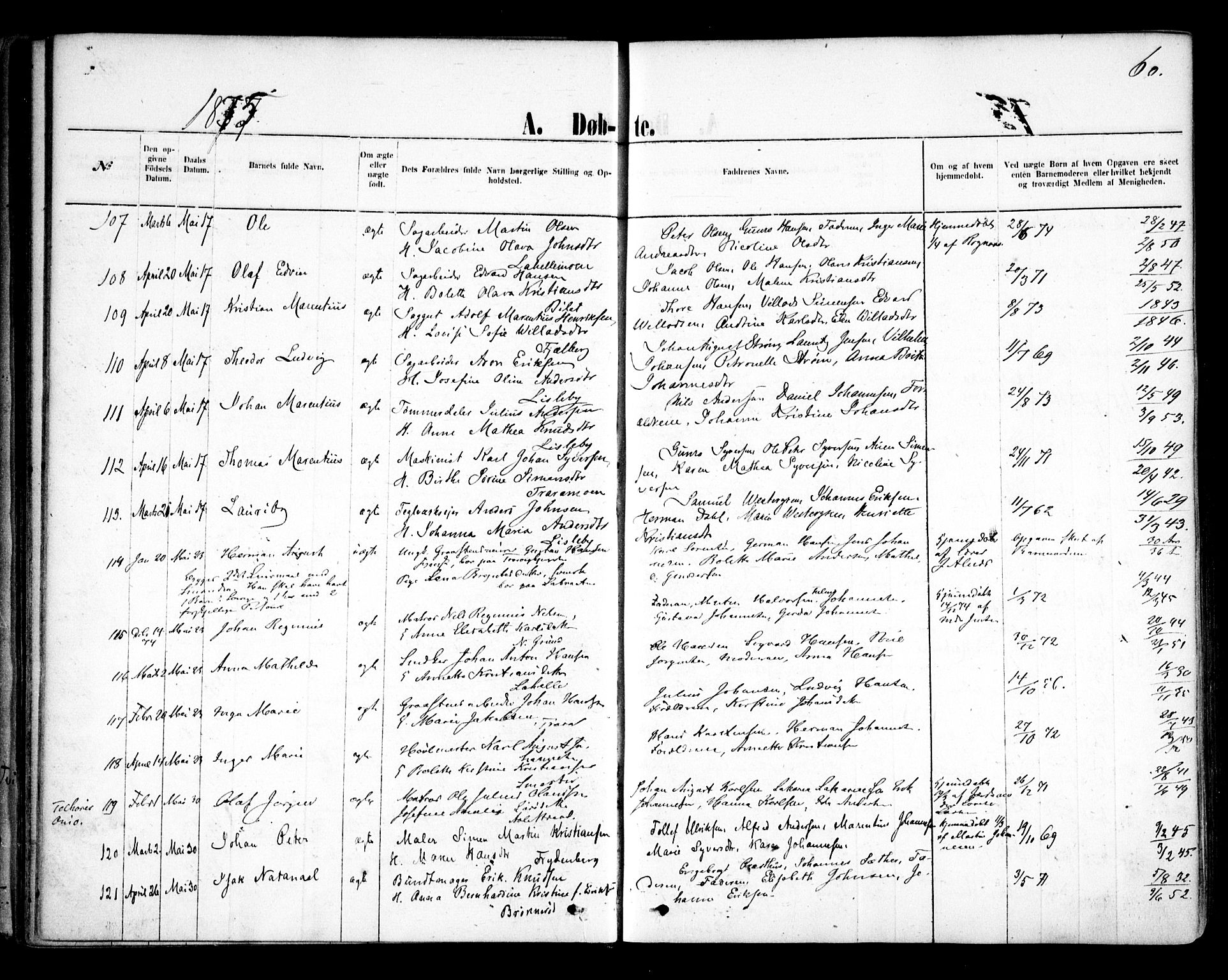 Glemmen prestekontor Kirkebøker, SAO/A-10908/F/Fa/L0009: Parish register (official) no. 9, 1871-1878, p. 60