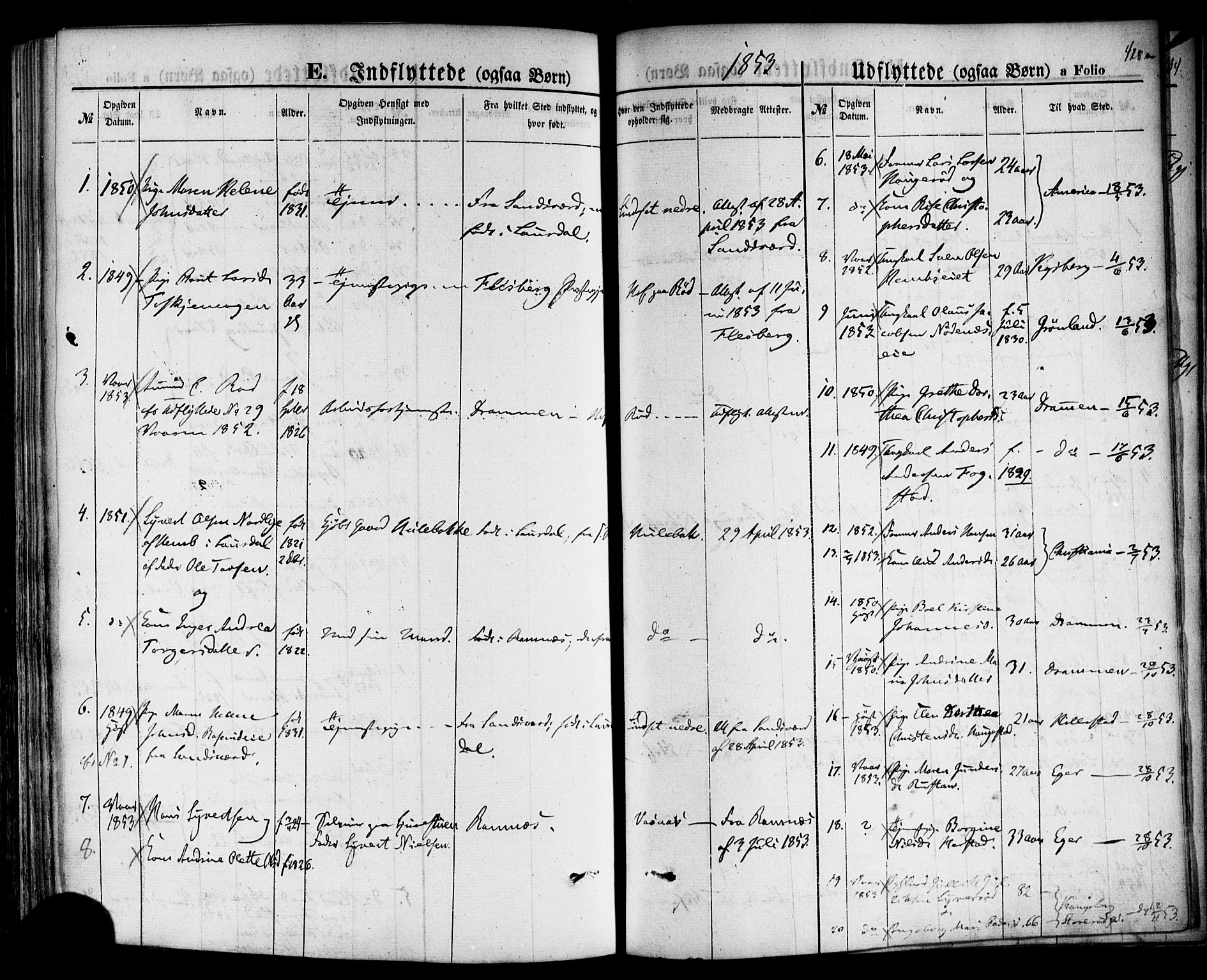 Hof kirkebøker, AV/SAKO-A-64/F/Fa/L0006: Parish register (official) no. I 6, 1851-1877, p. 428