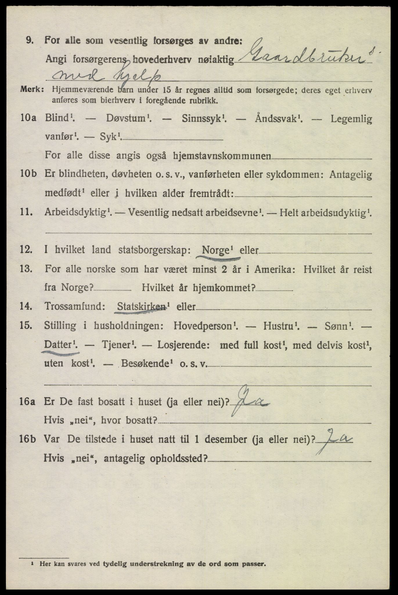 SAH, 1920 census for Snertingdal, 1920, p. 4872