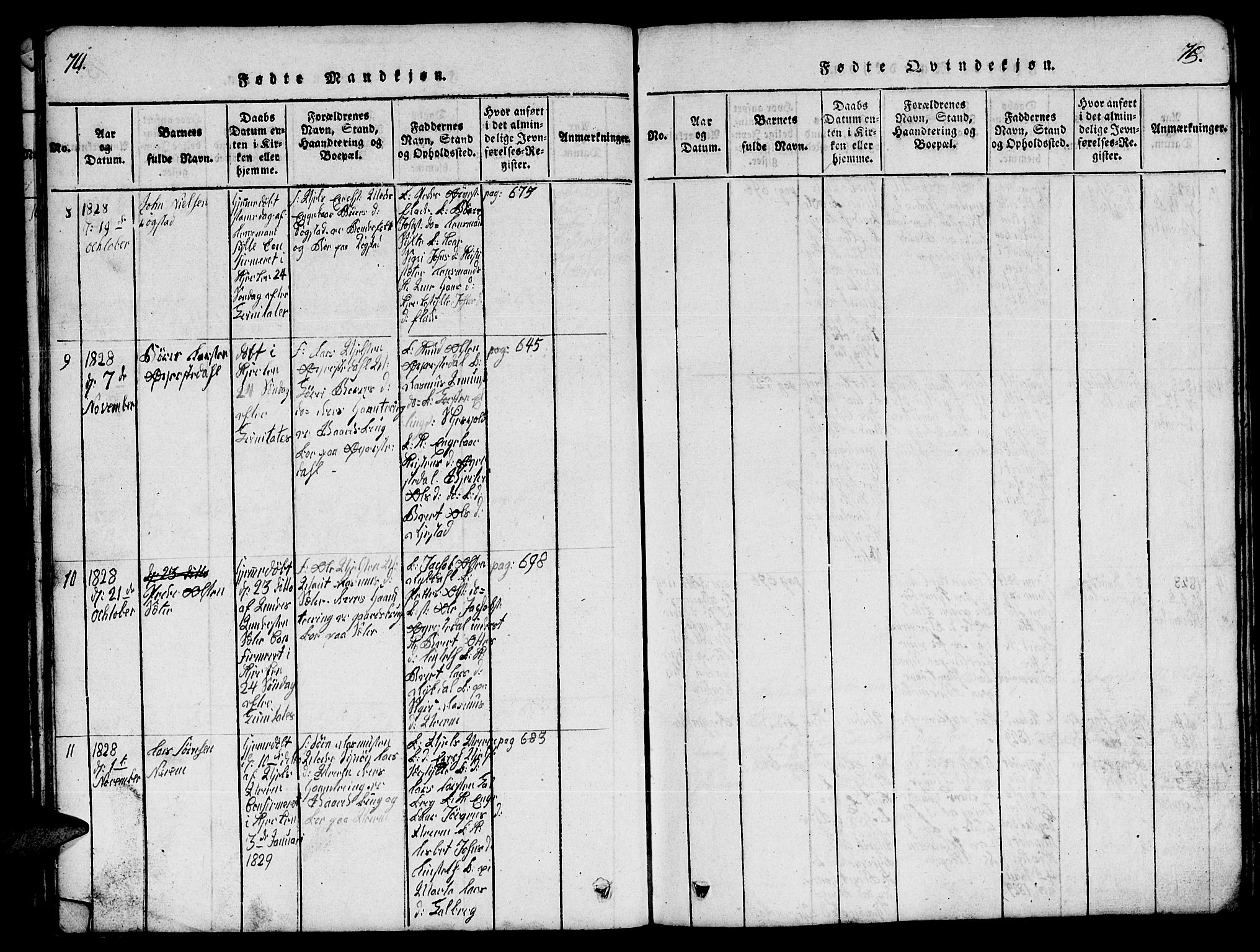 Ministerialprotokoller, klokkerbøker og fødselsregistre - Møre og Romsdal, AV/SAT-A-1454/541/L0546: Parish register (copy) no. 541C01, 1818-1856, p. 74-75