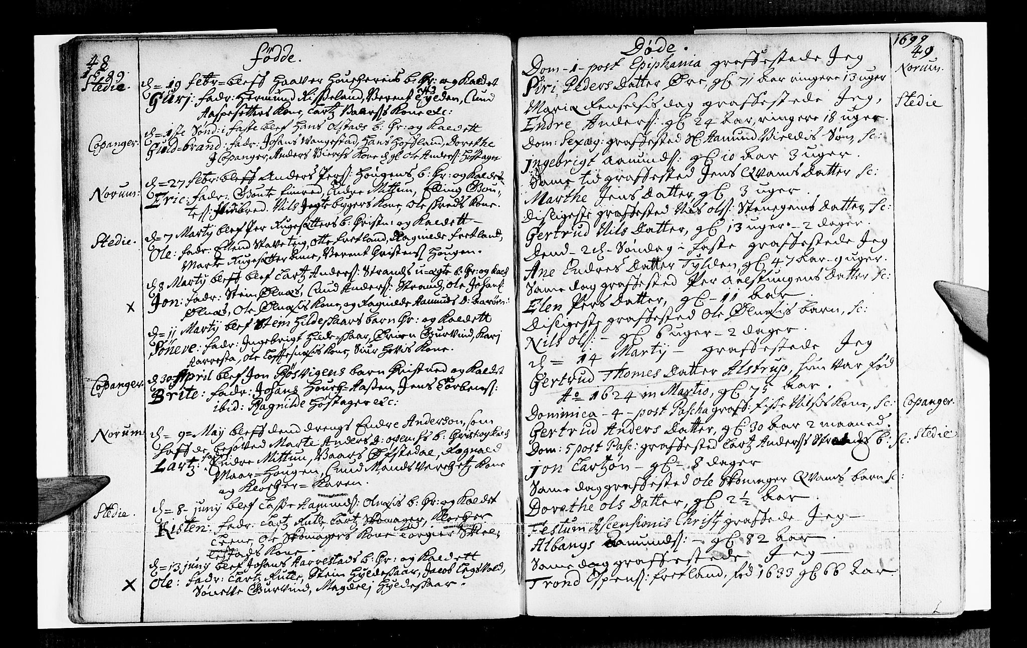 Sogndal sokneprestembete, AV/SAB-A-81301/H/Haa/Haaa/L0001: Parish register (official) no. A 1, 1689-1713, p. 48-49