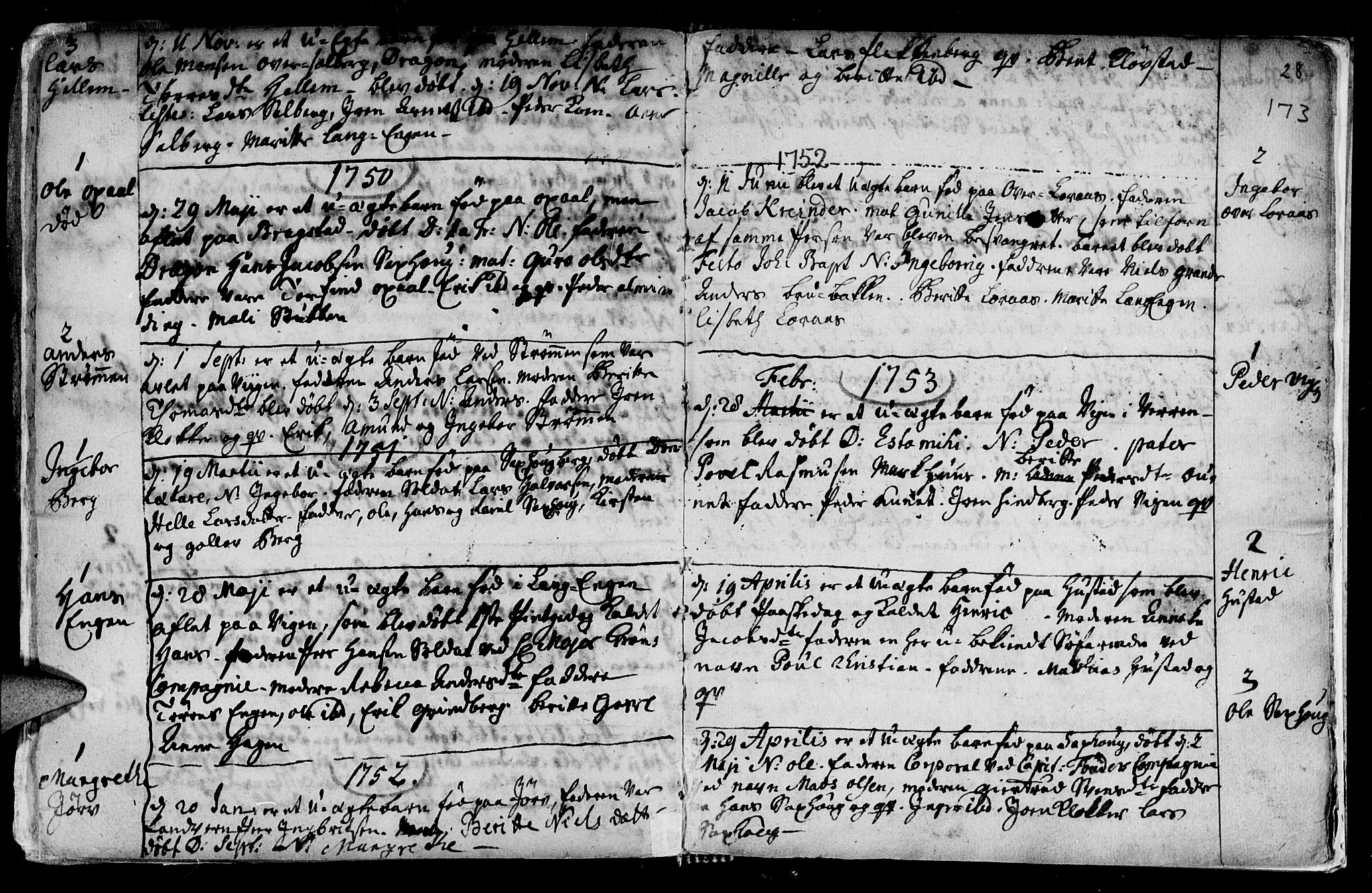 Ministerialprotokoller, klokkerbøker og fødselsregistre - Nord-Trøndelag, SAT/A-1458/730/L0272: Parish register (official) no. 730A01, 1733-1764, p. 173