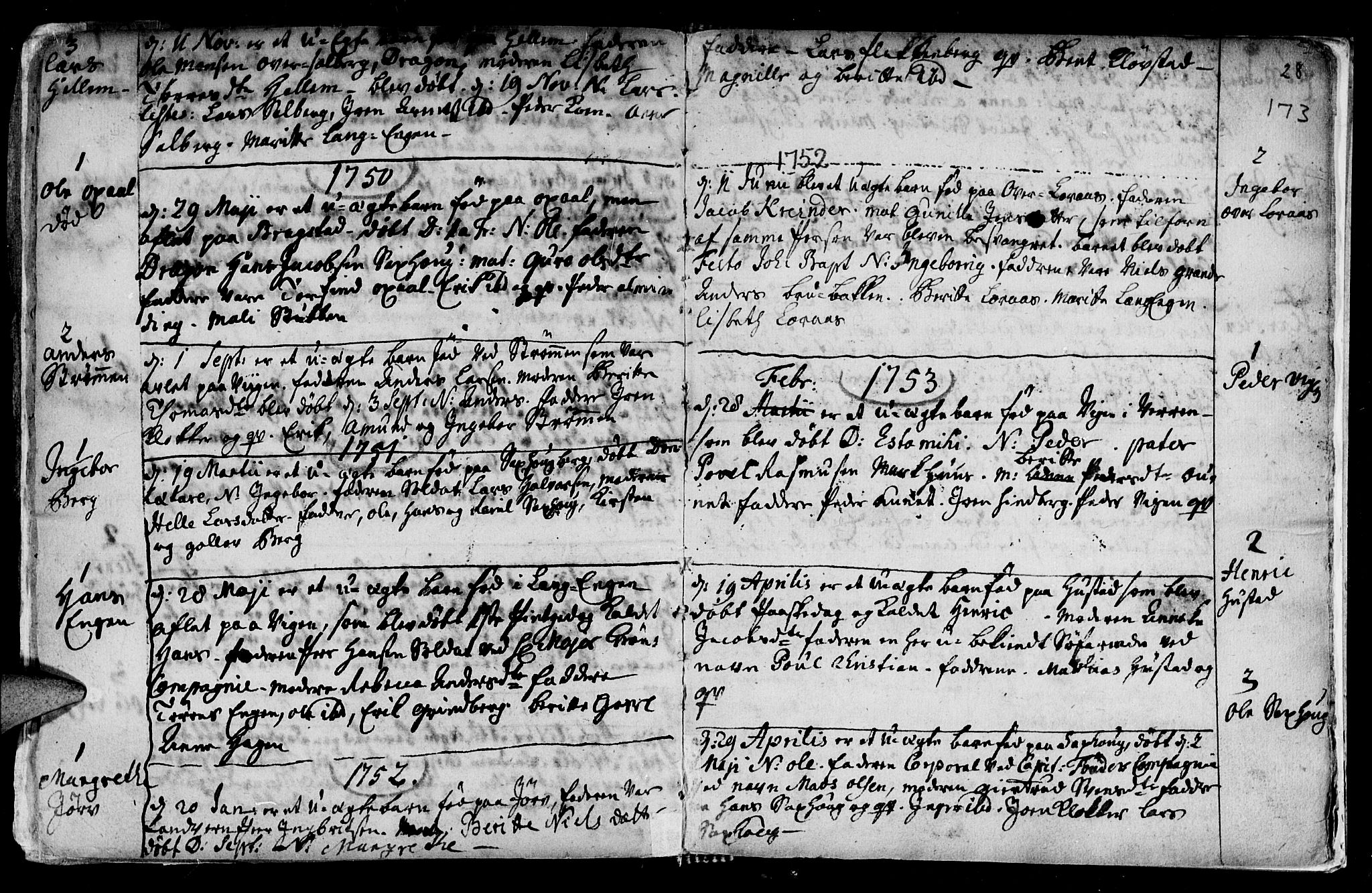 Ministerialprotokoller, klokkerbøker og fødselsregistre - Nord-Trøndelag, AV/SAT-A-1458/730/L0272: Parish register (official) no. 730A01, 1733-1764, p. 173