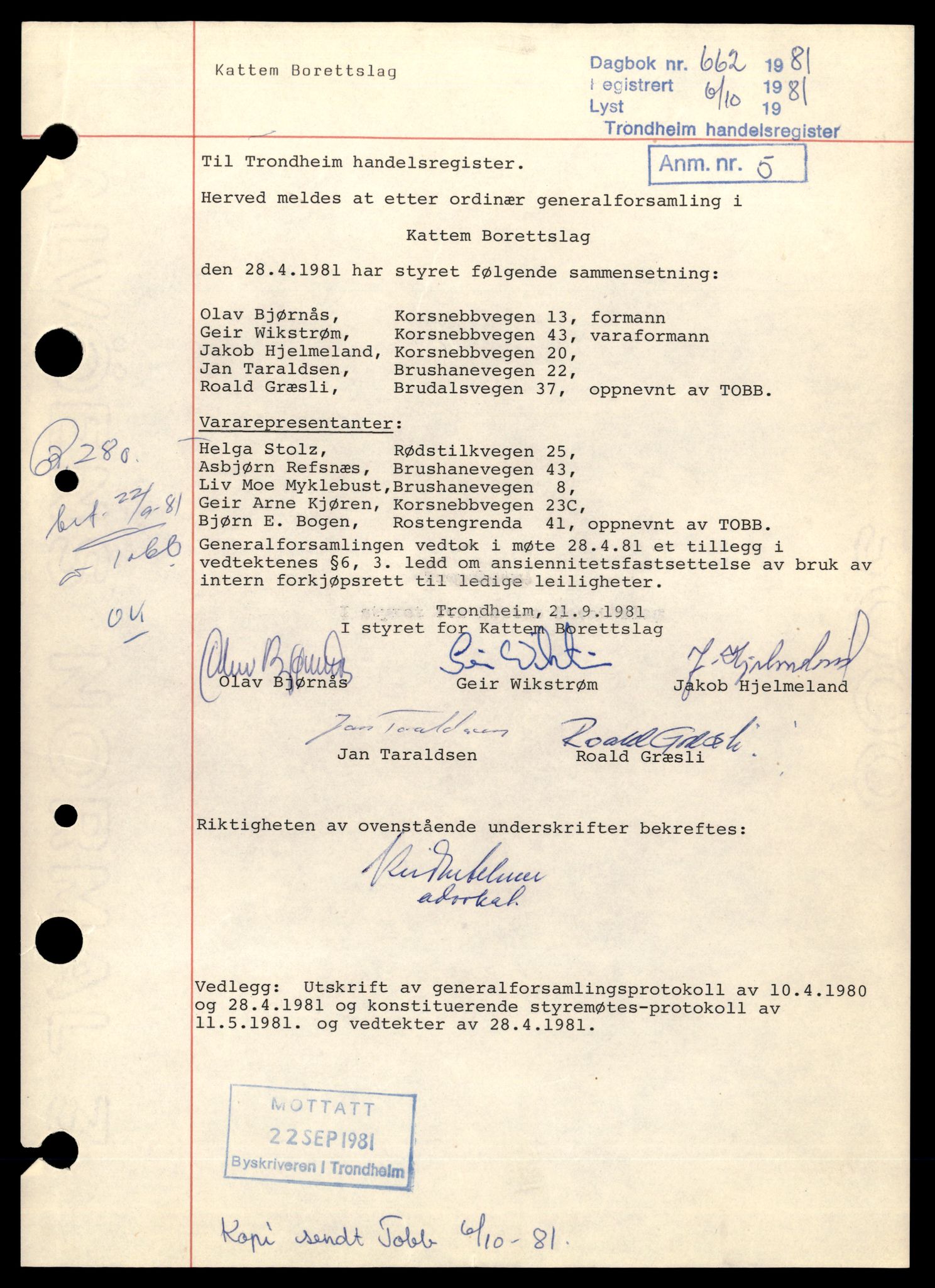 Trondheim byfogd, AV/SAT-A-0003/2/J/Jd/Jdd/L0069: Borettslag, K-Rin, 1944-1990, p. 11