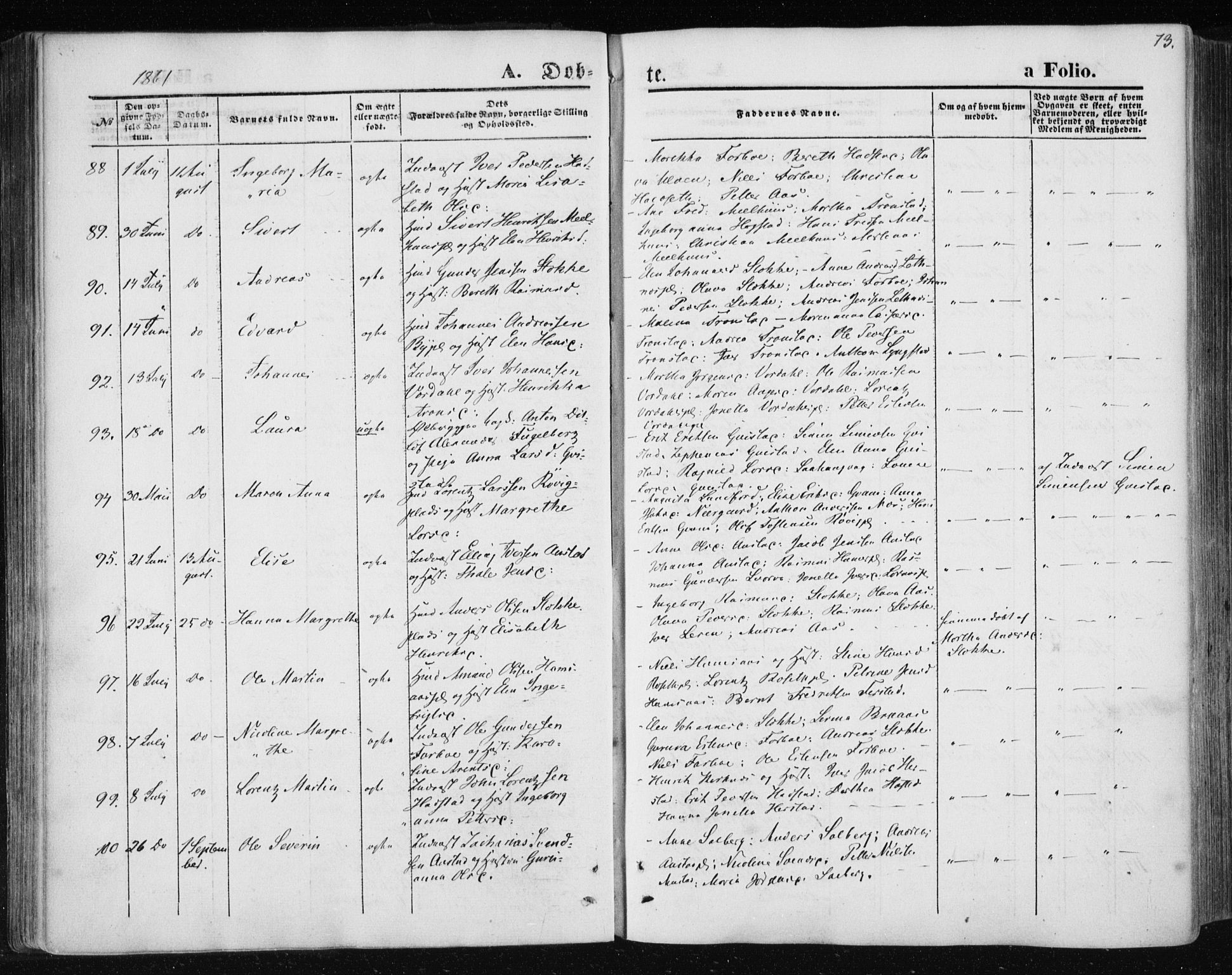 Ministerialprotokoller, klokkerbøker og fødselsregistre - Nord-Trøndelag, AV/SAT-A-1458/730/L0283: Parish register (official) no. 730A08, 1855-1865, p. 73