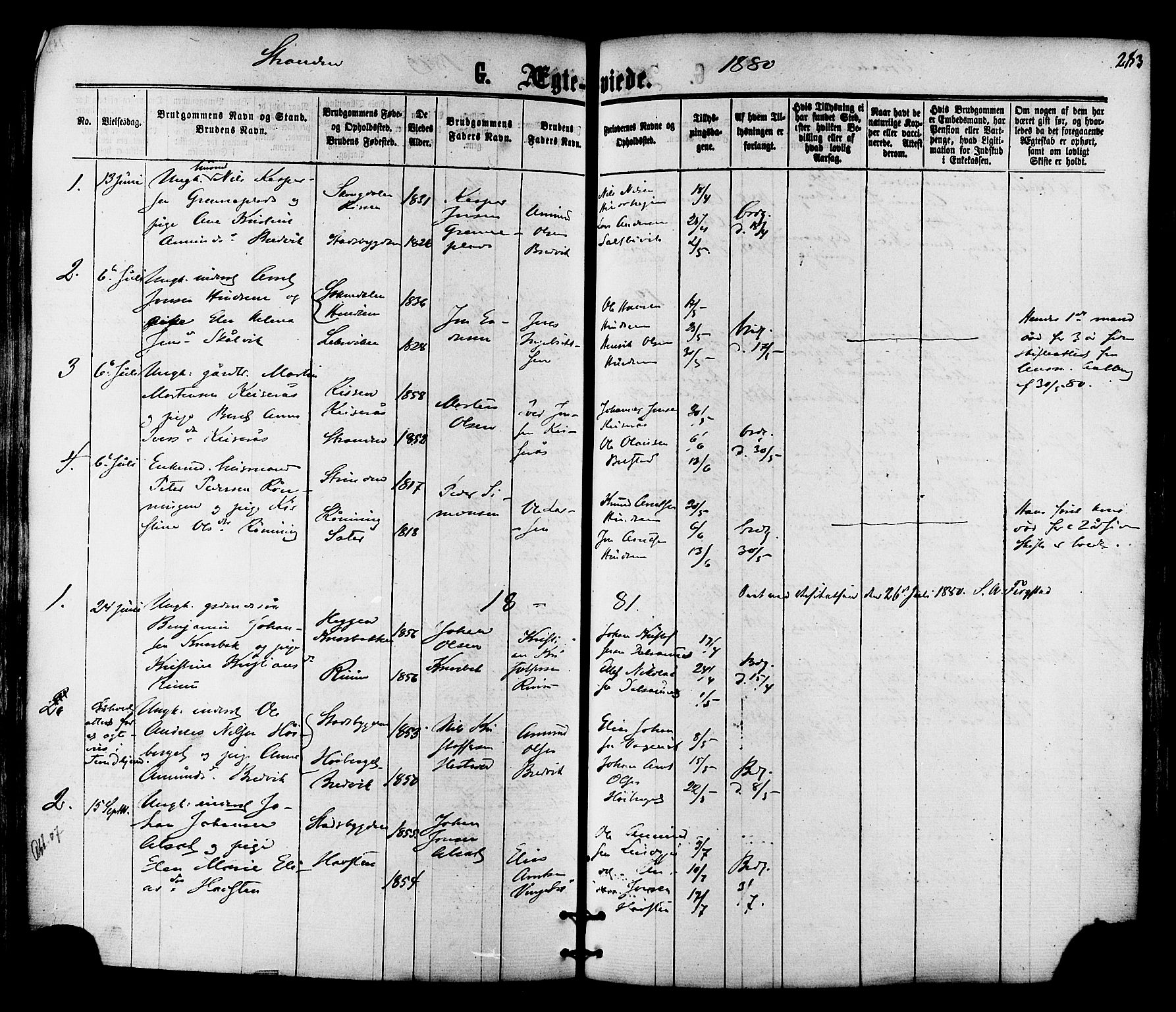 Ministerialprotokoller, klokkerbøker og fødselsregistre - Nord-Trøndelag, AV/SAT-A-1458/701/L0009: Parish register (official) no. 701A09 /2, 1864-1882, p. 283