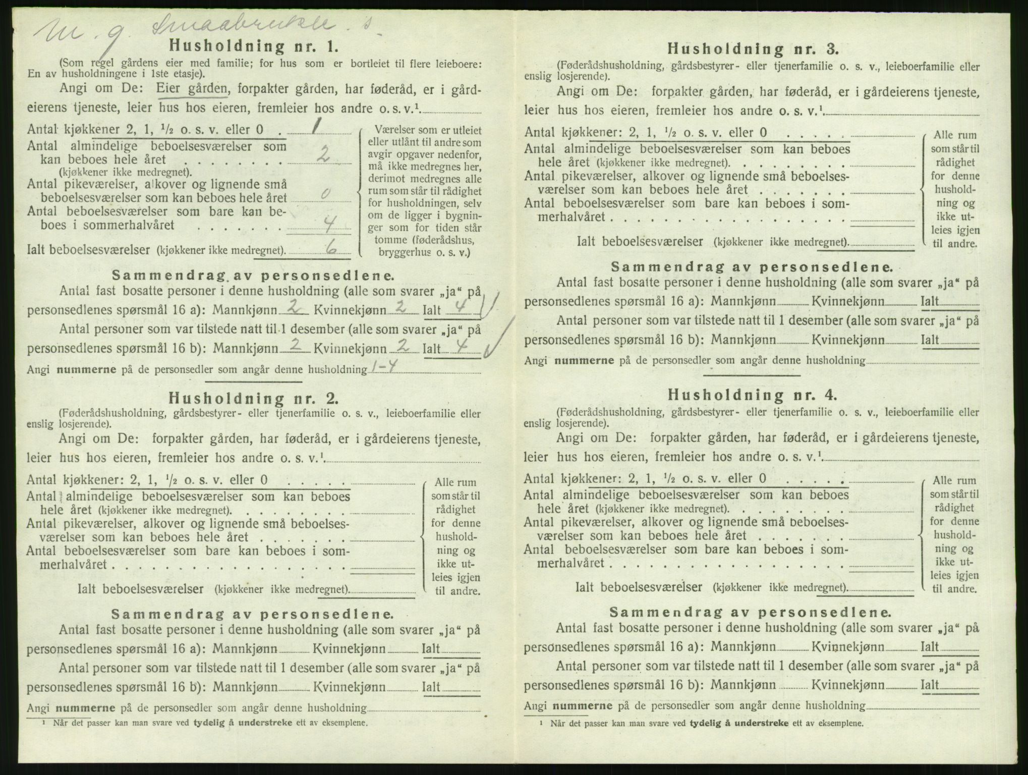 SAT, 1920 census for Veøy, 1920, p. 446