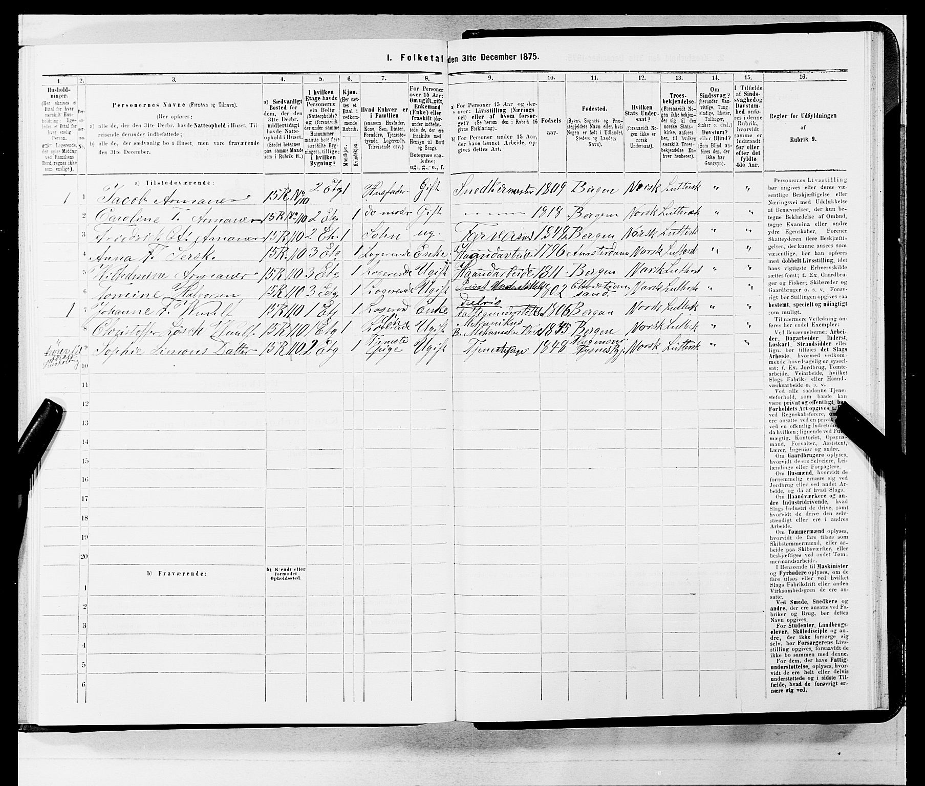 SAB, 1875 census for 1301 Bergen, 1875, p. 3551