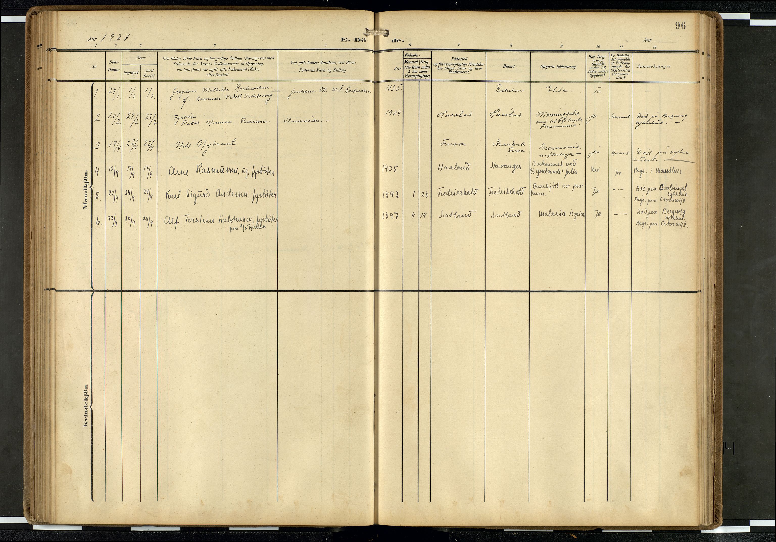 Den norske sjømannsmisjon i utlandet/Hollandske havner (Amsterdam-Rotterdam-Europort), AV/SAB-SAB/PA-0106/H/Ha/Haa/L0003: Parish register (official) no. A 3, 1908-1927, p. 95b-96a