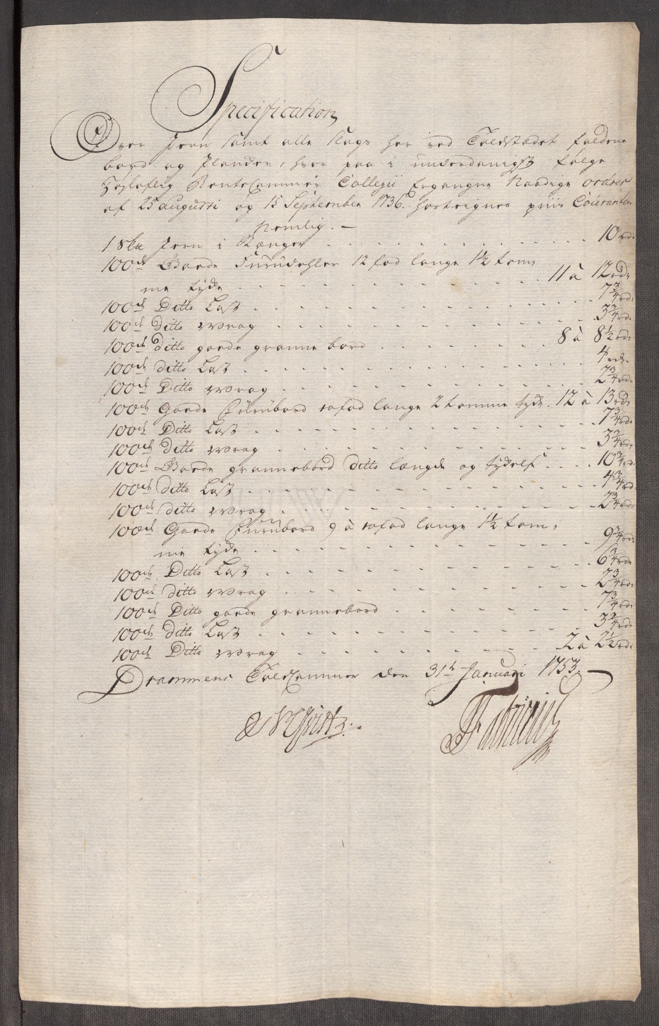 Rentekammeret inntil 1814, Realistisk ordnet avdeling, RA/EA-4070/Oe/L0005: [Ø1]: Priskuranter, 1753-1757, p. 45