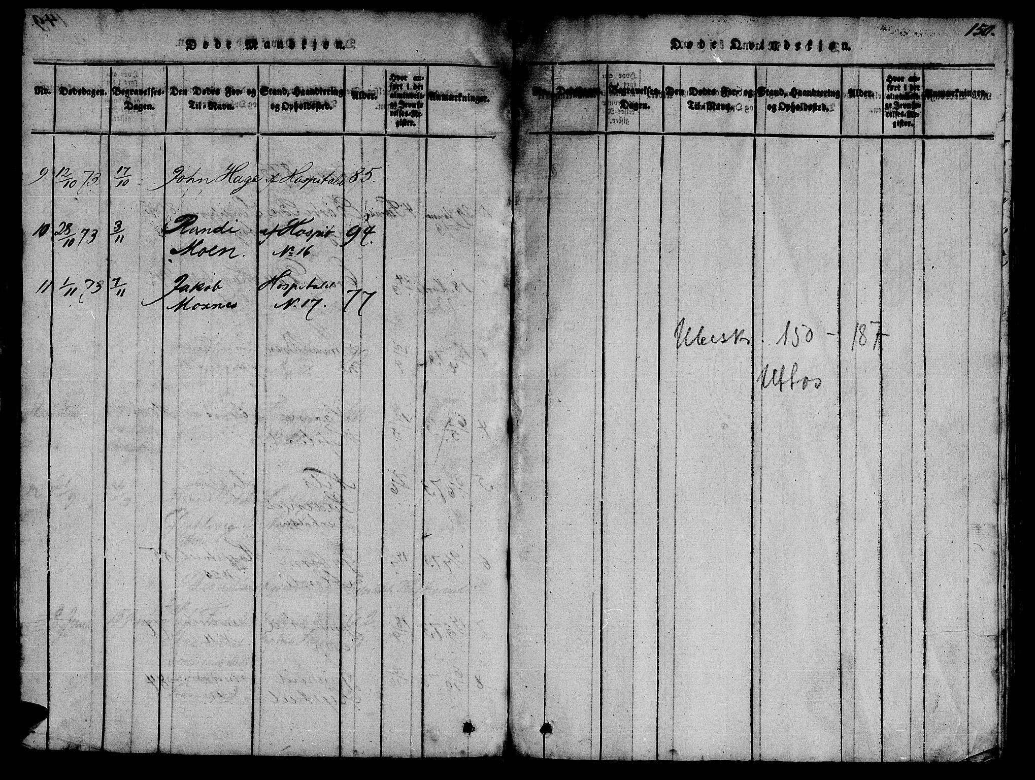 Ministerialprotokoller, klokkerbøker og fødselsregistre - Sør-Trøndelag, SAT/A-1456/623/L0478: Parish register (copy) no. 623C01, 1815-1873, p. 150