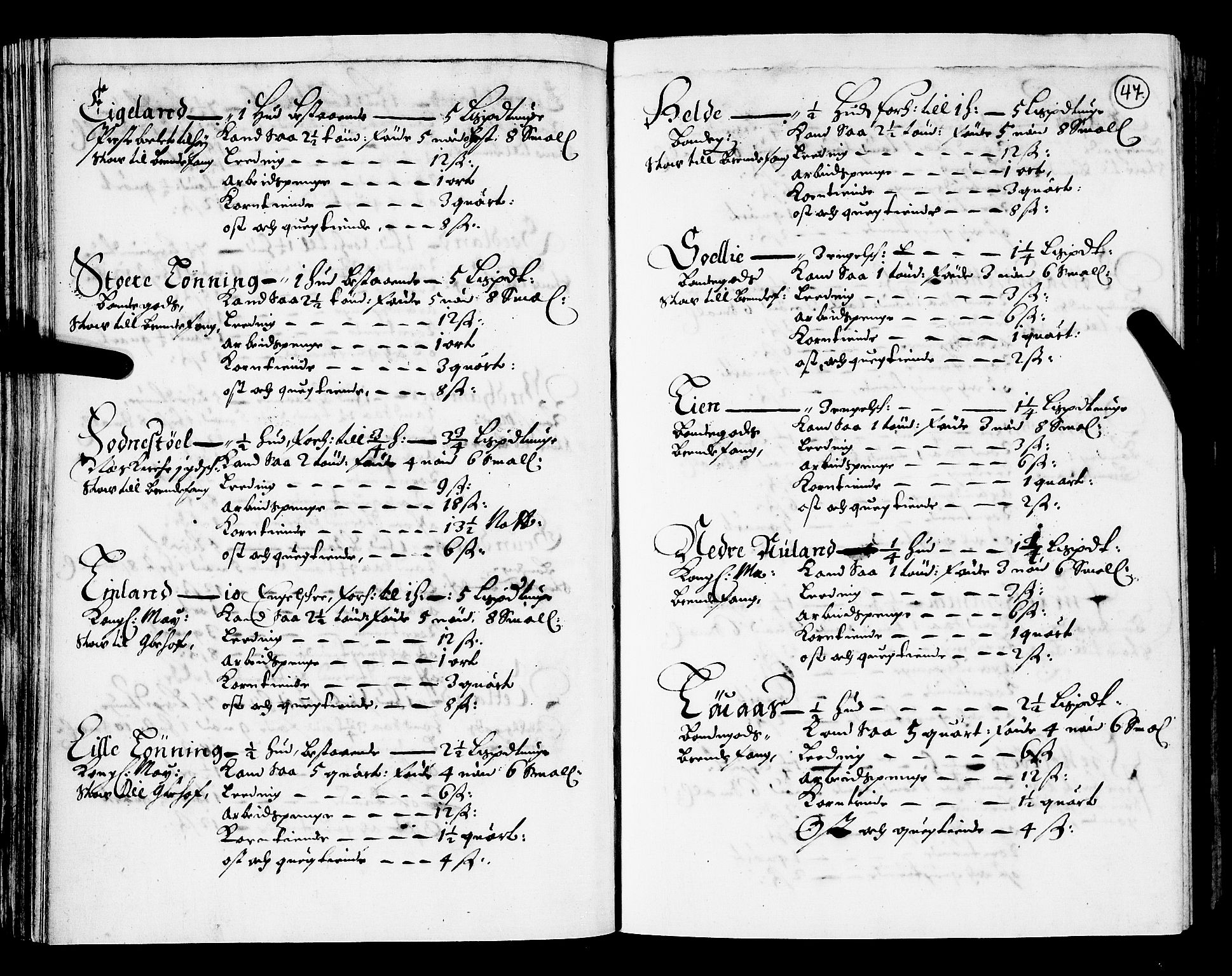 Rentekammeret inntil 1814, Realistisk ordnet avdeling, AV/RA-EA-4070/N/Nb/Nba/L0031: Lista amt, 1668, p. 46b-47a