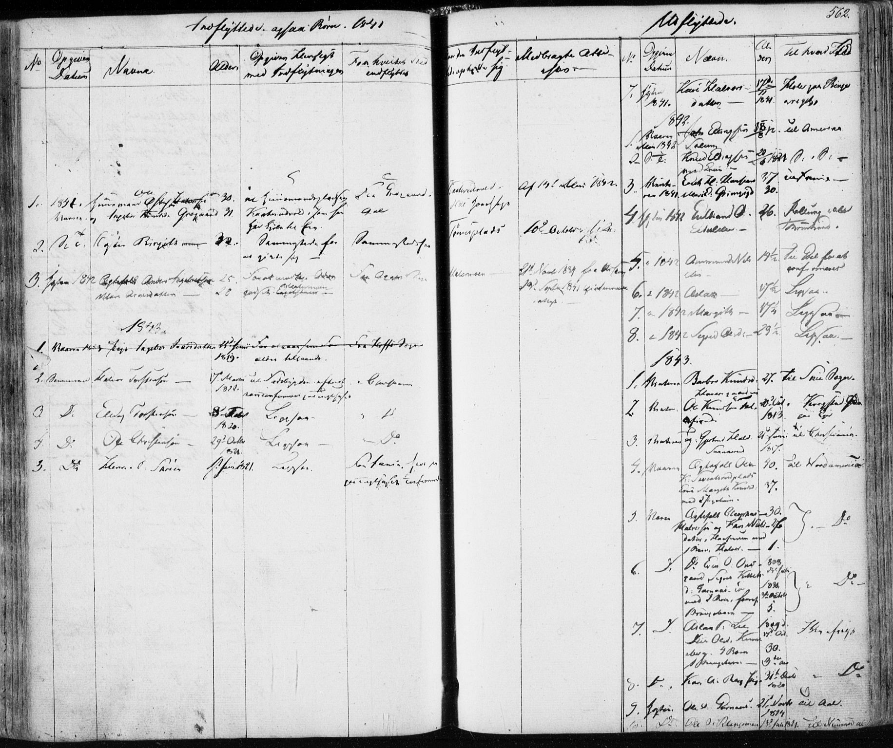 Nes kirkebøker, SAKO/A-236/F/Fa/L0009: Parish register (official) no. 9, 1834-1863, p. 562