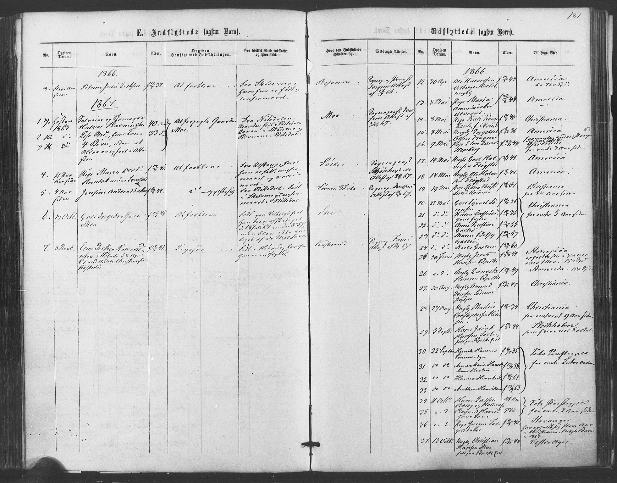 Sørum prestekontor Kirkebøker, SAO/A-10303/F/Fa/L0006: Parish register (official) no. I 6, 1864-1877, p. 181