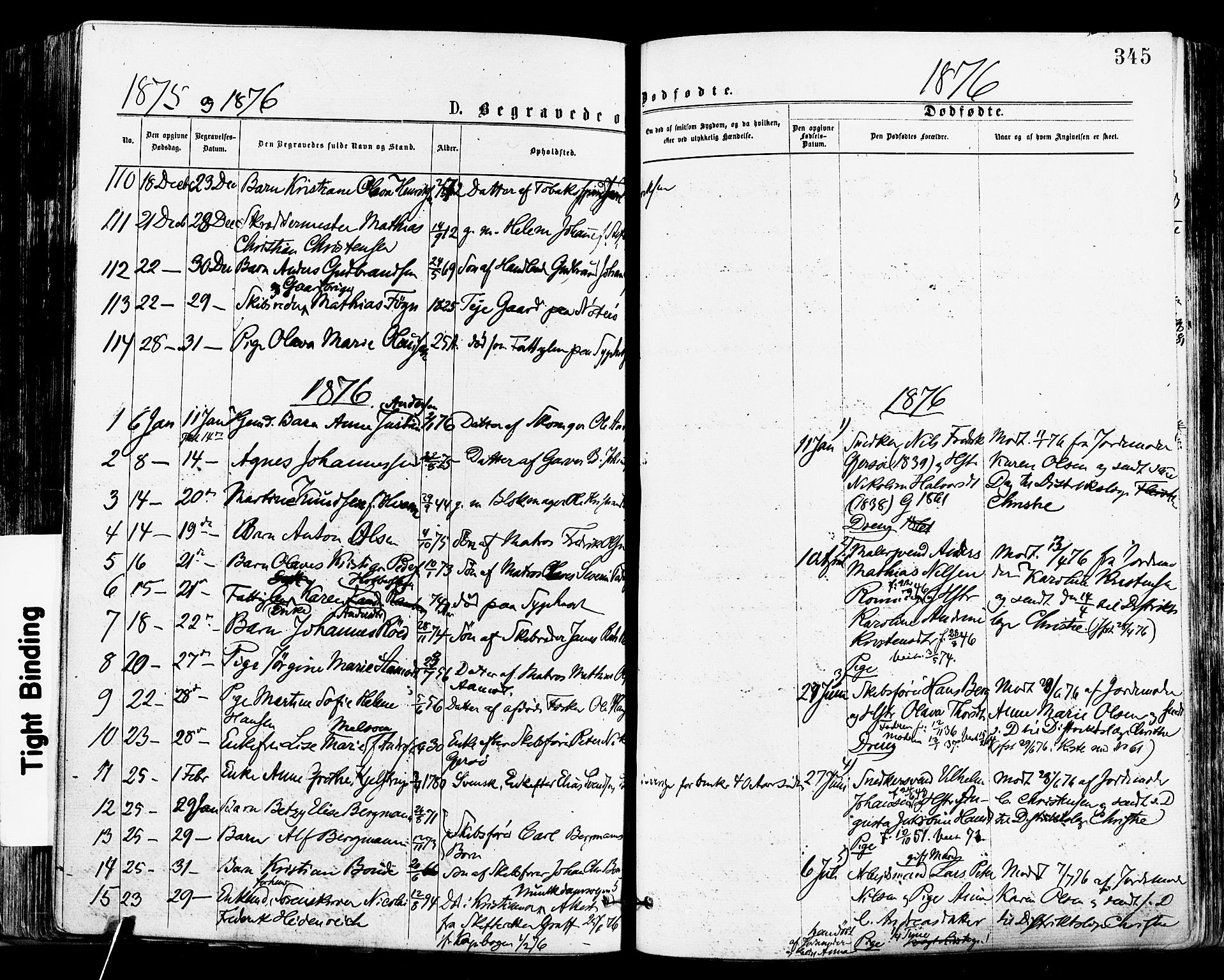 Tønsberg kirkebøker, SAKO/A-330/F/Fa/L0010: Parish register (official) no. I 10, 1874-1880, p. 345