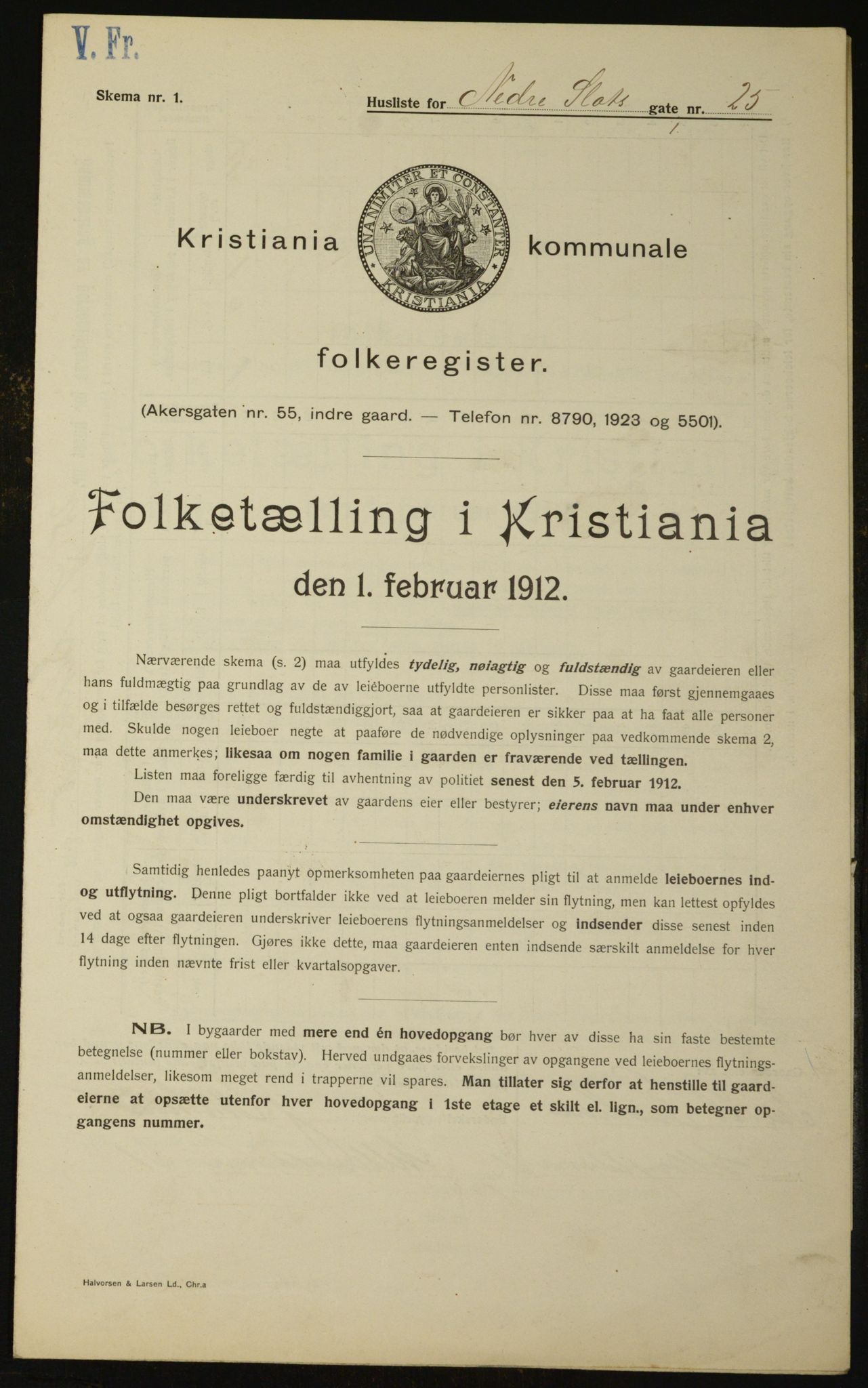 OBA, Municipal Census 1912 for Kristiania, 1912, p. 70095