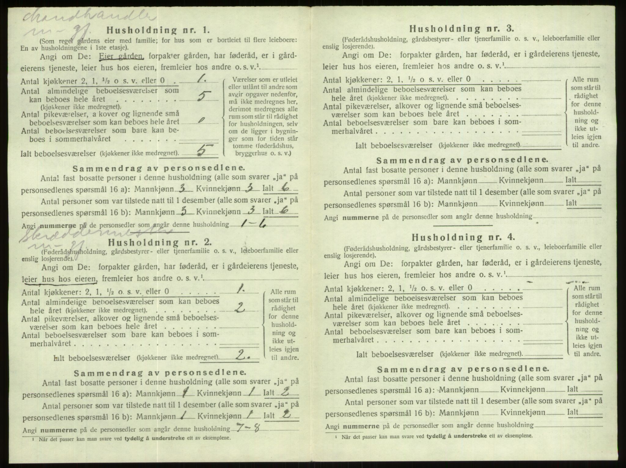 SAB, 1920 census for Gloppen, 1920, p. 917