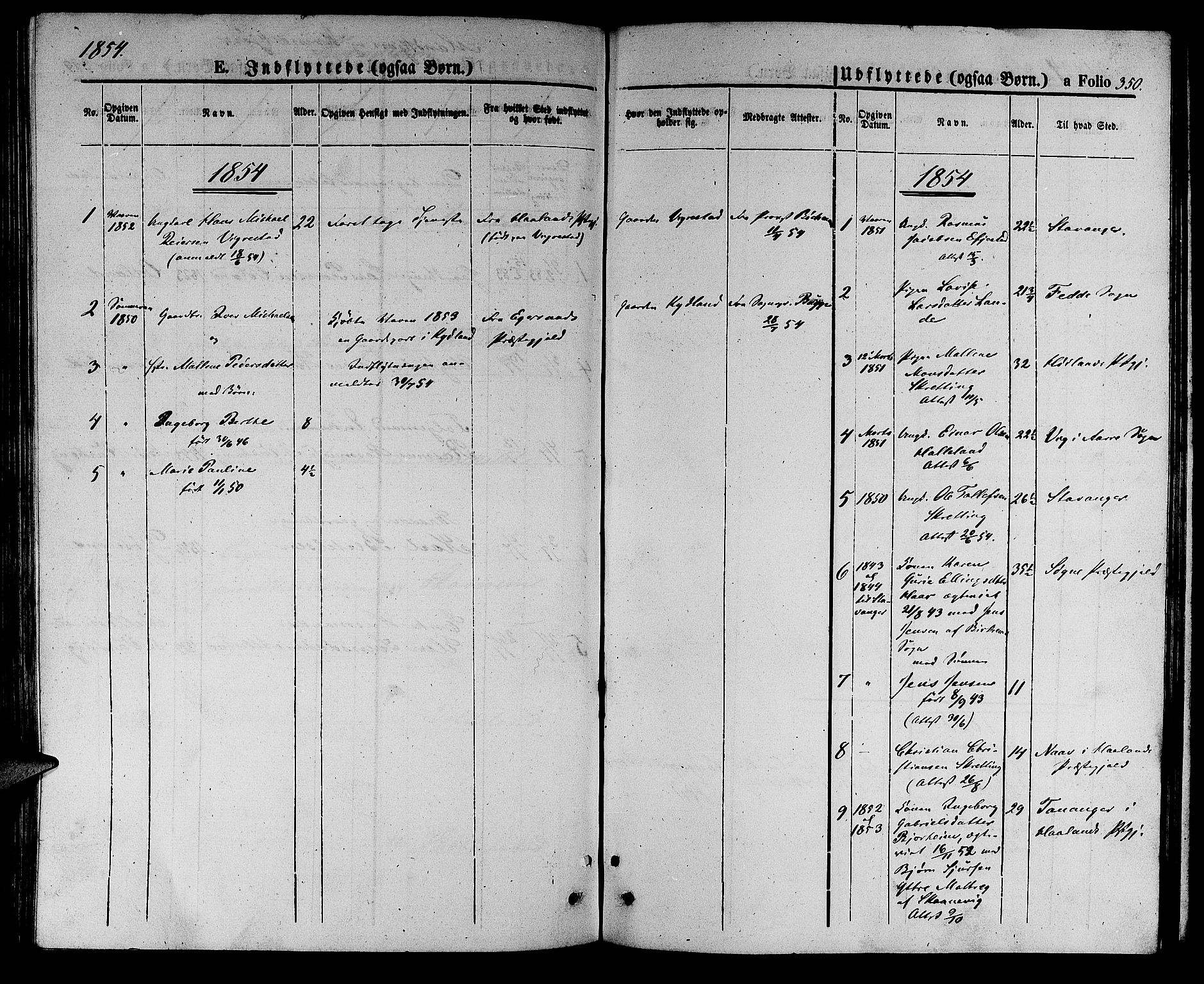 Hå sokneprestkontor, SAST/A-101801/001/30BB/L0002: Parish register (copy) no. B 2, 1854-1883, p. 350