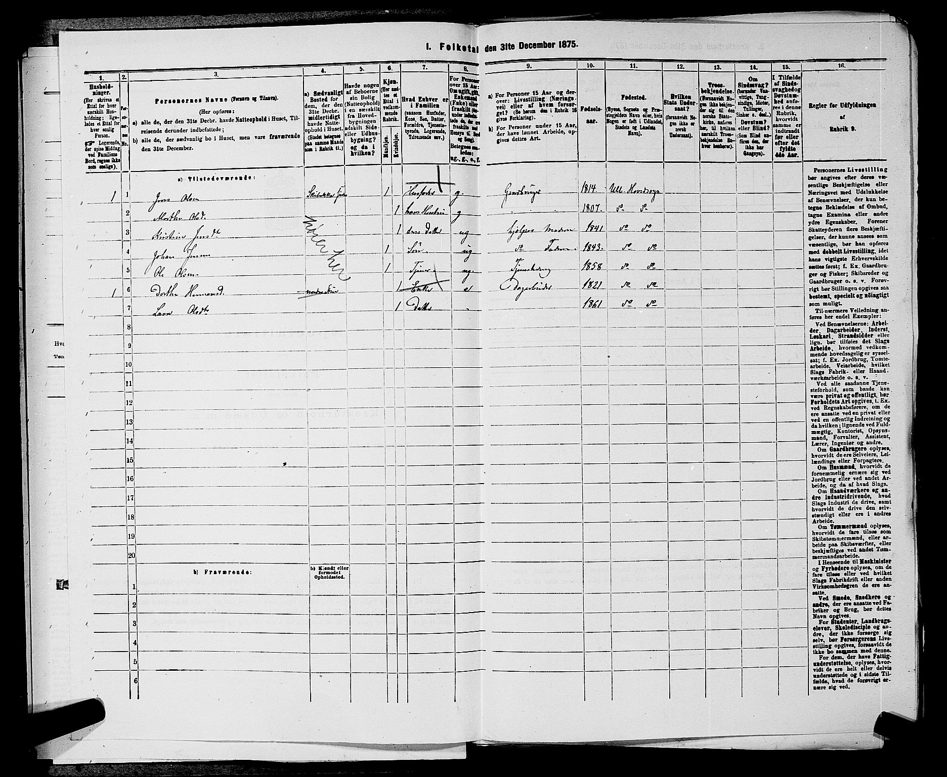 RA, 1875 census for 0235P Ullensaker, 1875, p. 330