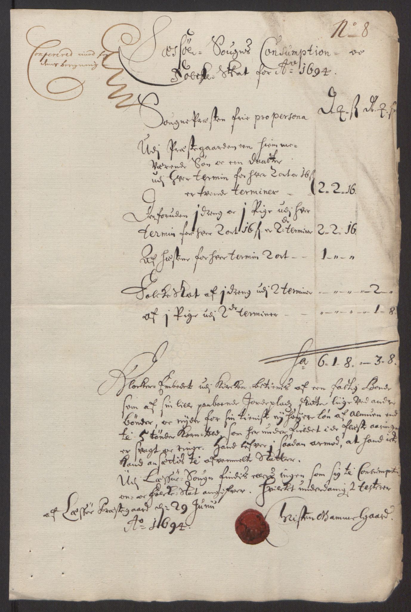 Rentekammeret inntil 1814, Reviderte regnskaper, Fogderegnskap, AV/RA-EA-4092/R17/L1168: Fogderegnskap Gudbrandsdal, 1694, p. 363