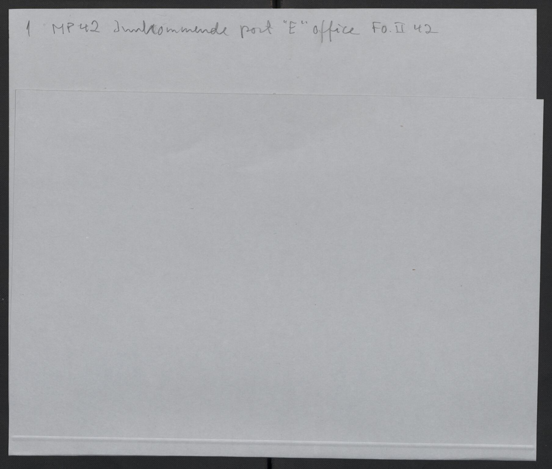 Forsvarets Overkommando. 2. kontor. Arkiv 8.3 (FO.II/8.3). Korrespondanse FD/E og FO.II, AV/RA-RAFA-7141/Dac/Daca/L0001: Postjournaler, 1943-1945, p. 1