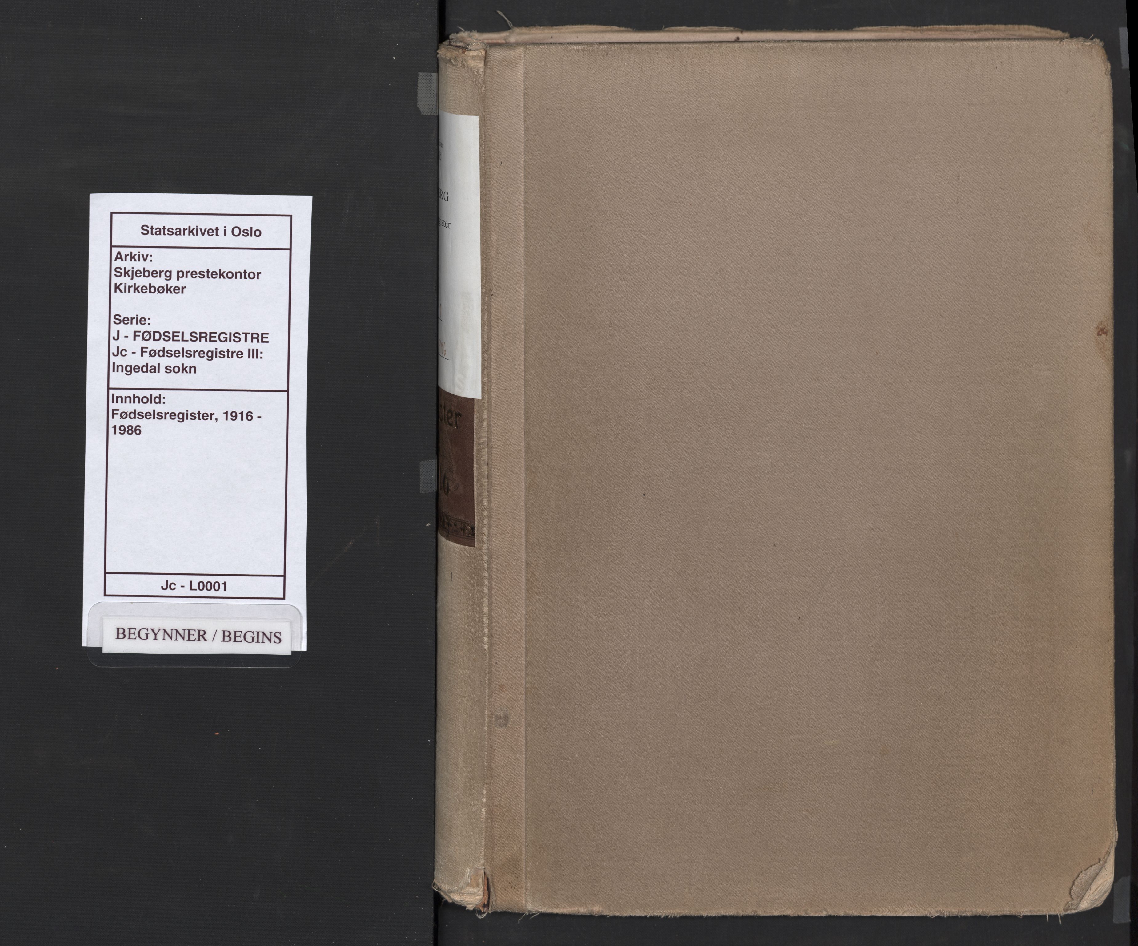 Skjeberg prestekontor Kirkebøker, SAO/A-10923/J/Jc/L0001: Birth register no. III 1, 1916-1986