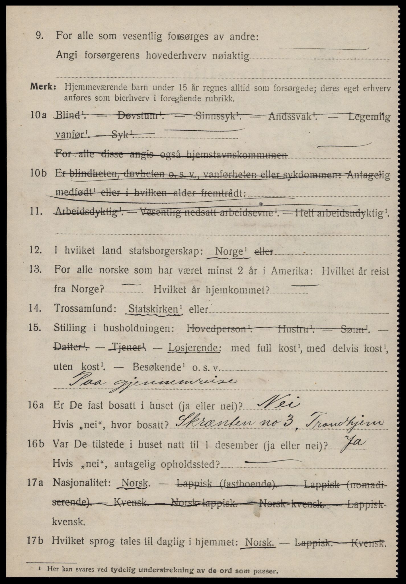 SAT, 1920 census for Meldal, 1920, p. 9172