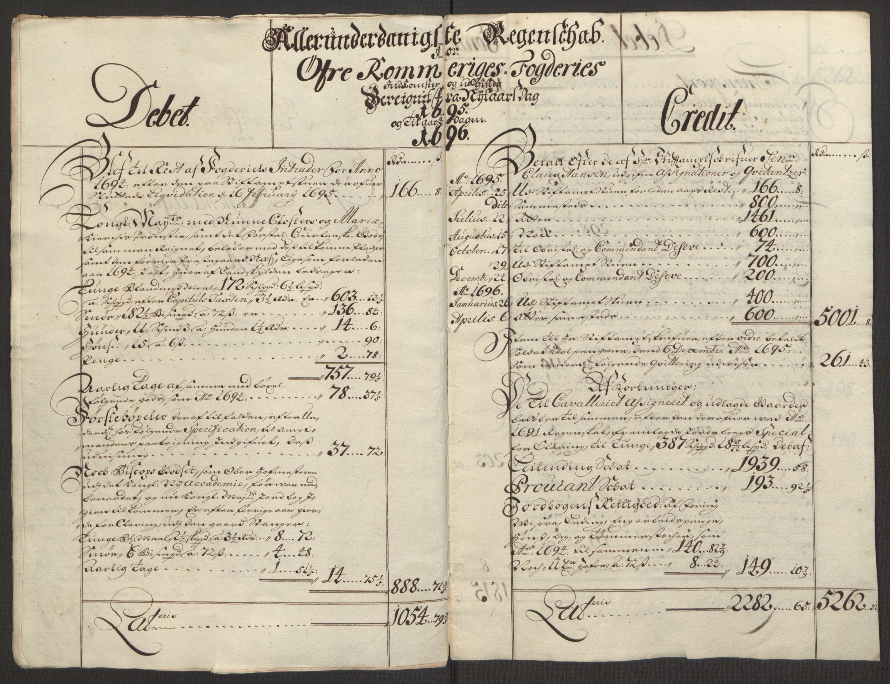 Rentekammeret inntil 1814, Reviderte regnskaper, Fogderegnskap, AV/RA-EA-4092/R12/L0707: Fogderegnskap Øvre Romerike, 1695, p. 10