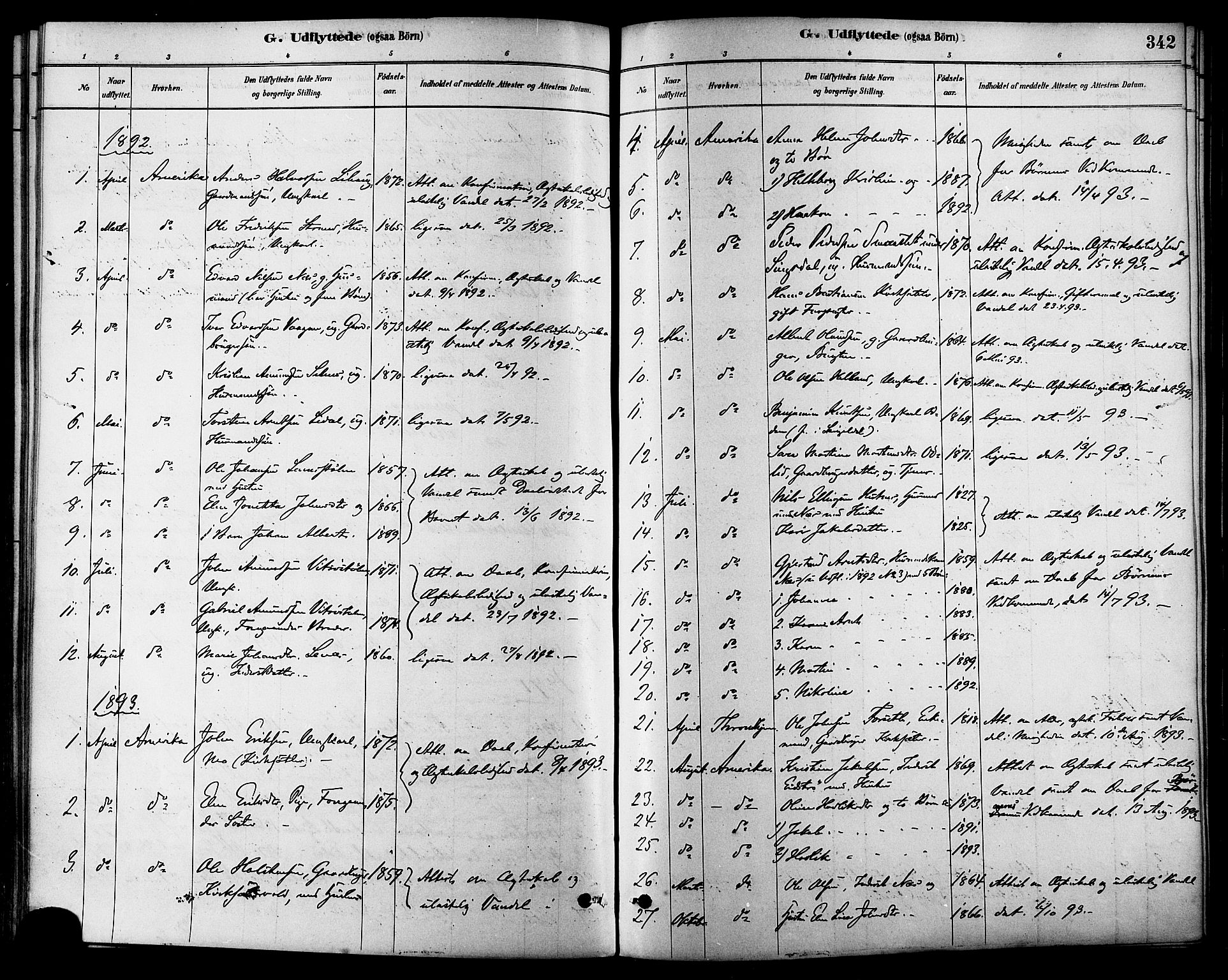 Ministerialprotokoller, klokkerbøker og fødselsregistre - Sør-Trøndelag, SAT/A-1456/630/L0496: Parish register (official) no. 630A09, 1879-1895, p. 342
