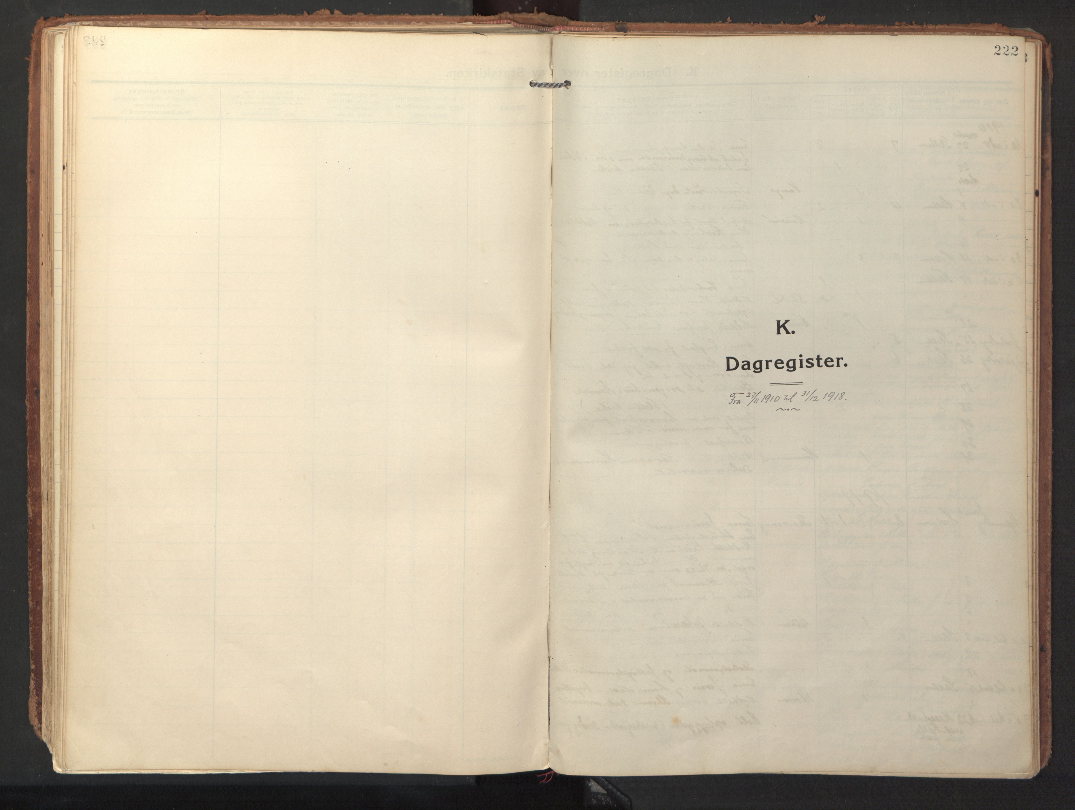 Ministerialprotokoller, klokkerbøker og fødselsregistre - Sør-Trøndelag, SAT/A-1456/640/L0581: Parish register (official) no. 640A06, 1910-1924, p. 222