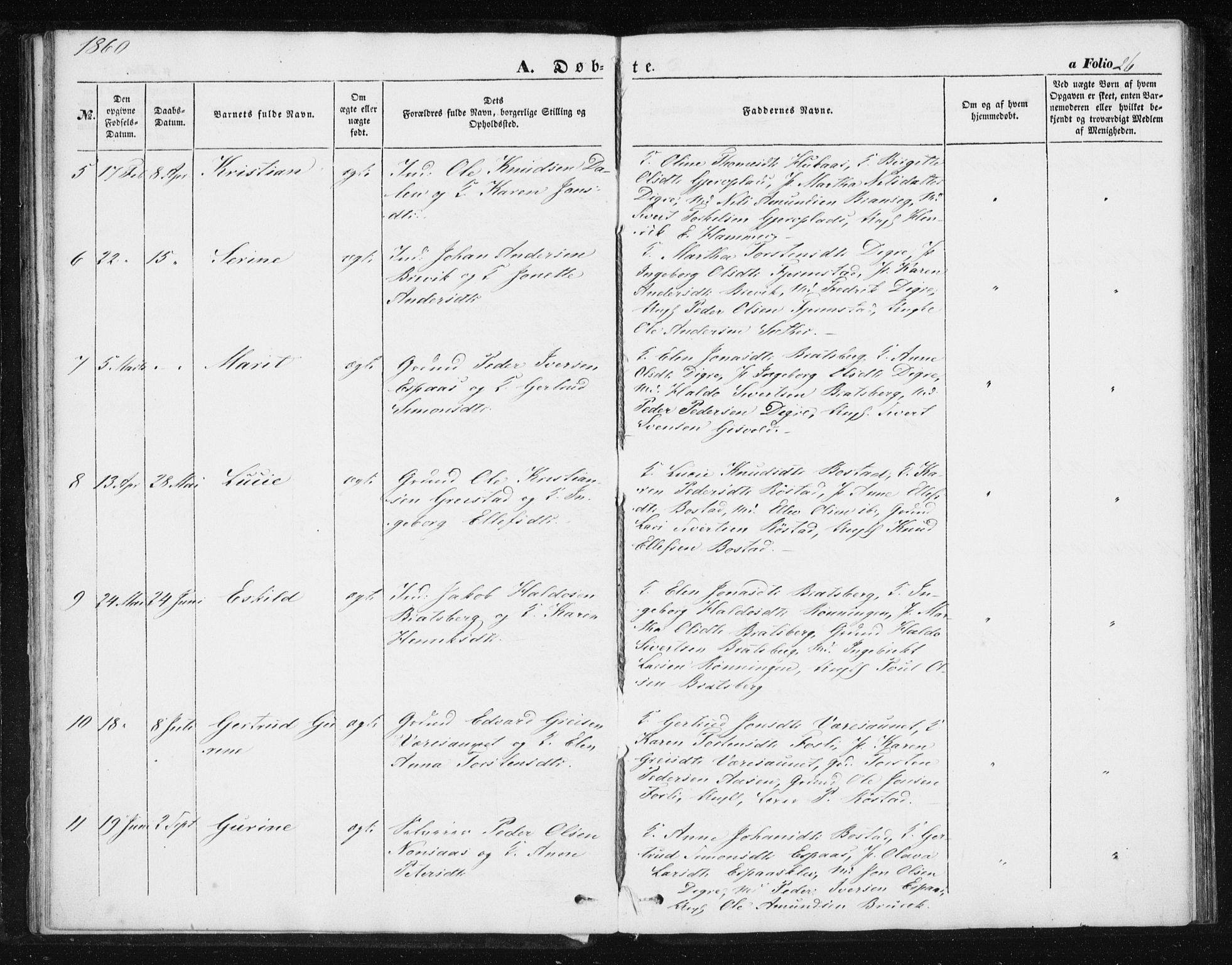 Ministerialprotokoller, klokkerbøker og fødselsregistre - Sør-Trøndelag, SAT/A-1456/608/L0332: Parish register (official) no. 608A01, 1848-1861, p. 26