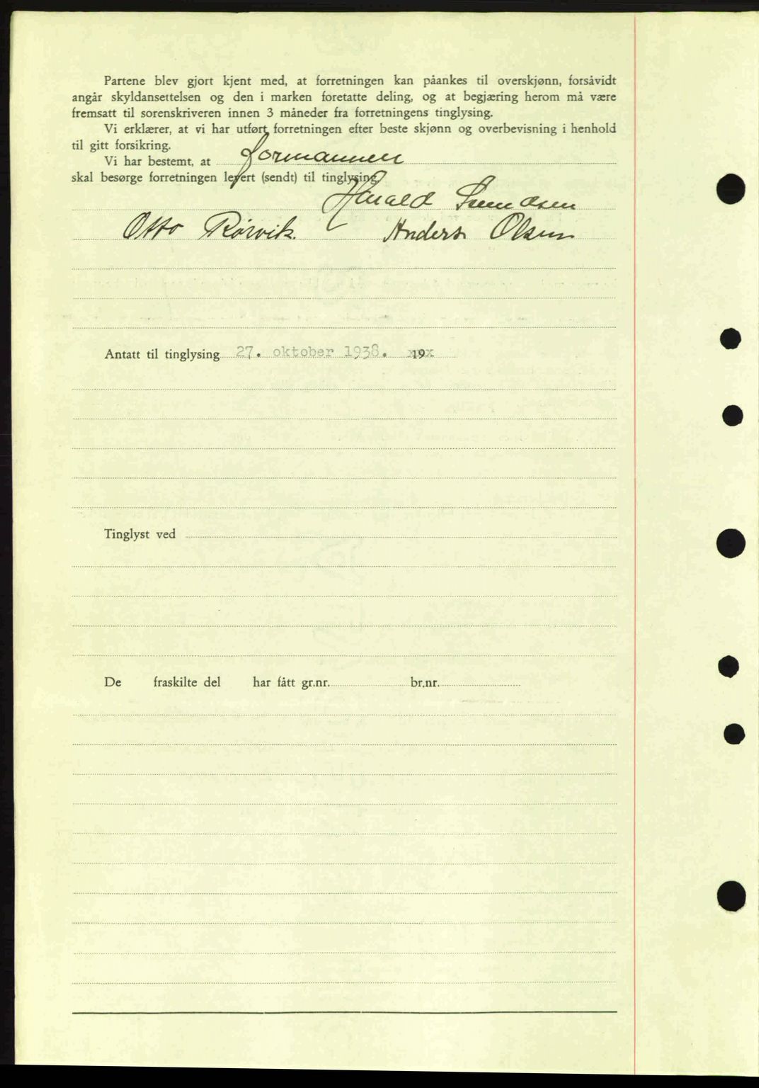 Moss sorenskriveri, AV/SAO-A-10168: Mortgage book no. A5, 1938-1939, Diary no: : 2306/1938