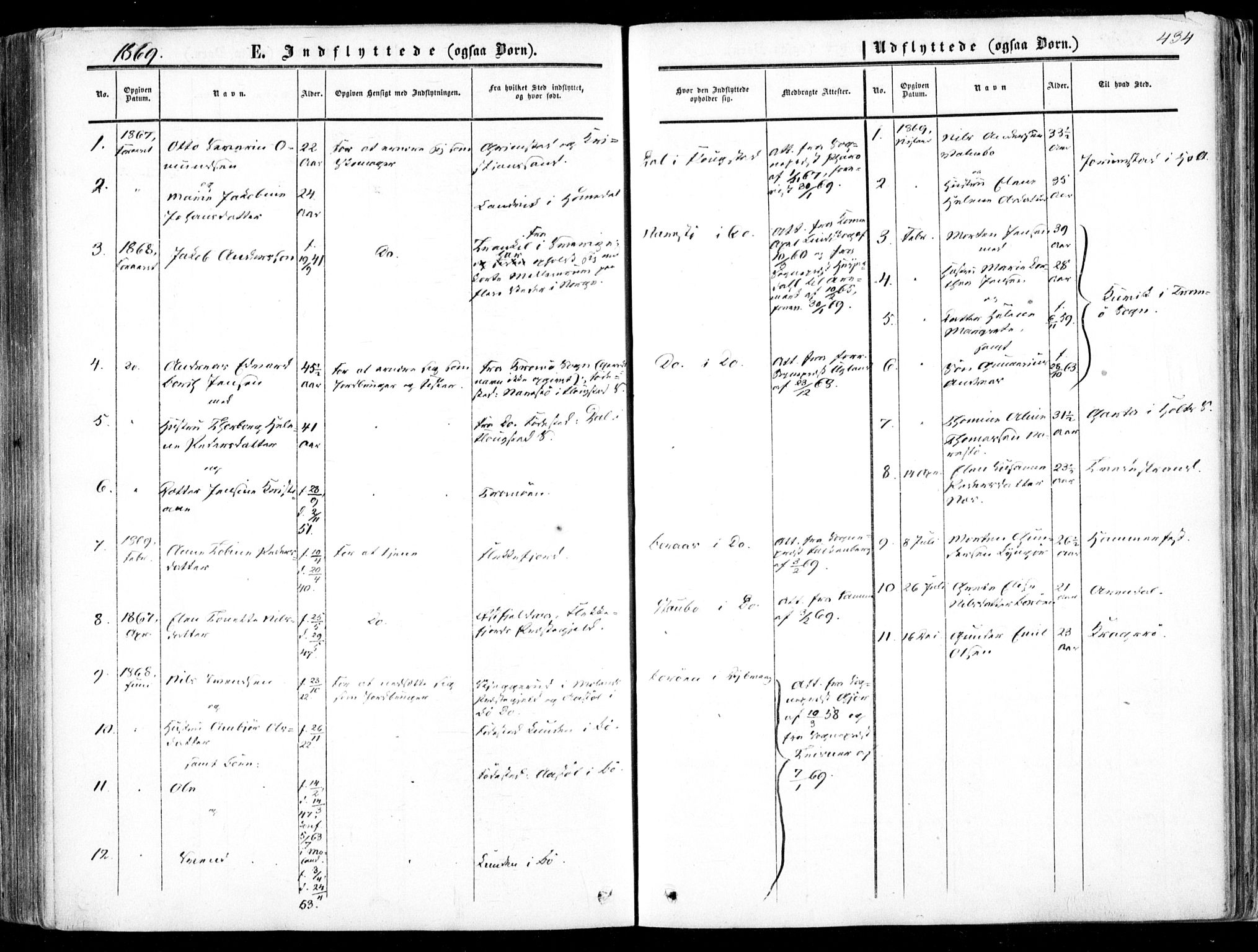 Dypvåg sokneprestkontor, SAK/1111-0007/F/Fa/Faa/L0006: Parish register (official) no. A 6, 1855-1872, p. 434