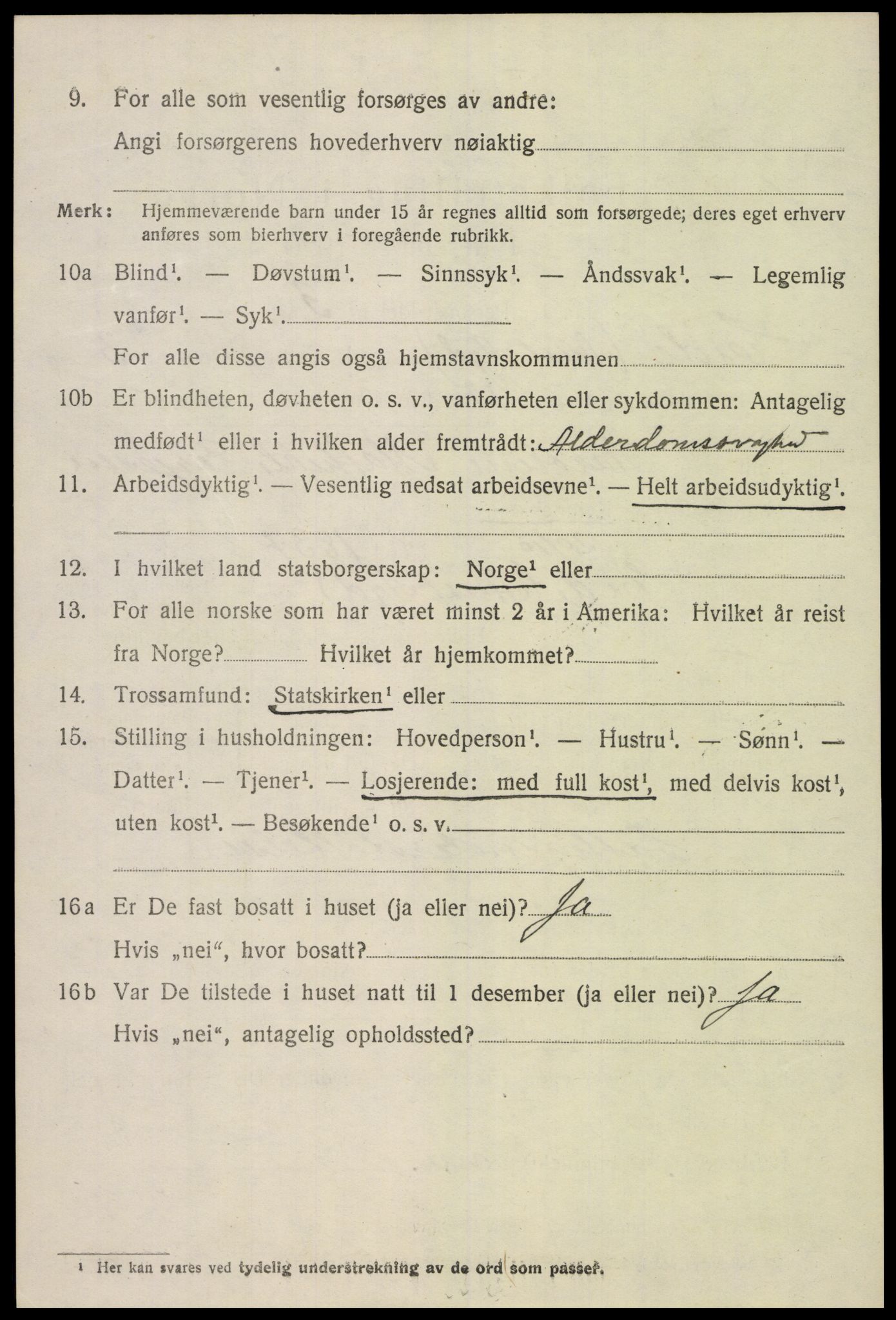 SAK, 1920 census for Eide, 1920, p. 1025