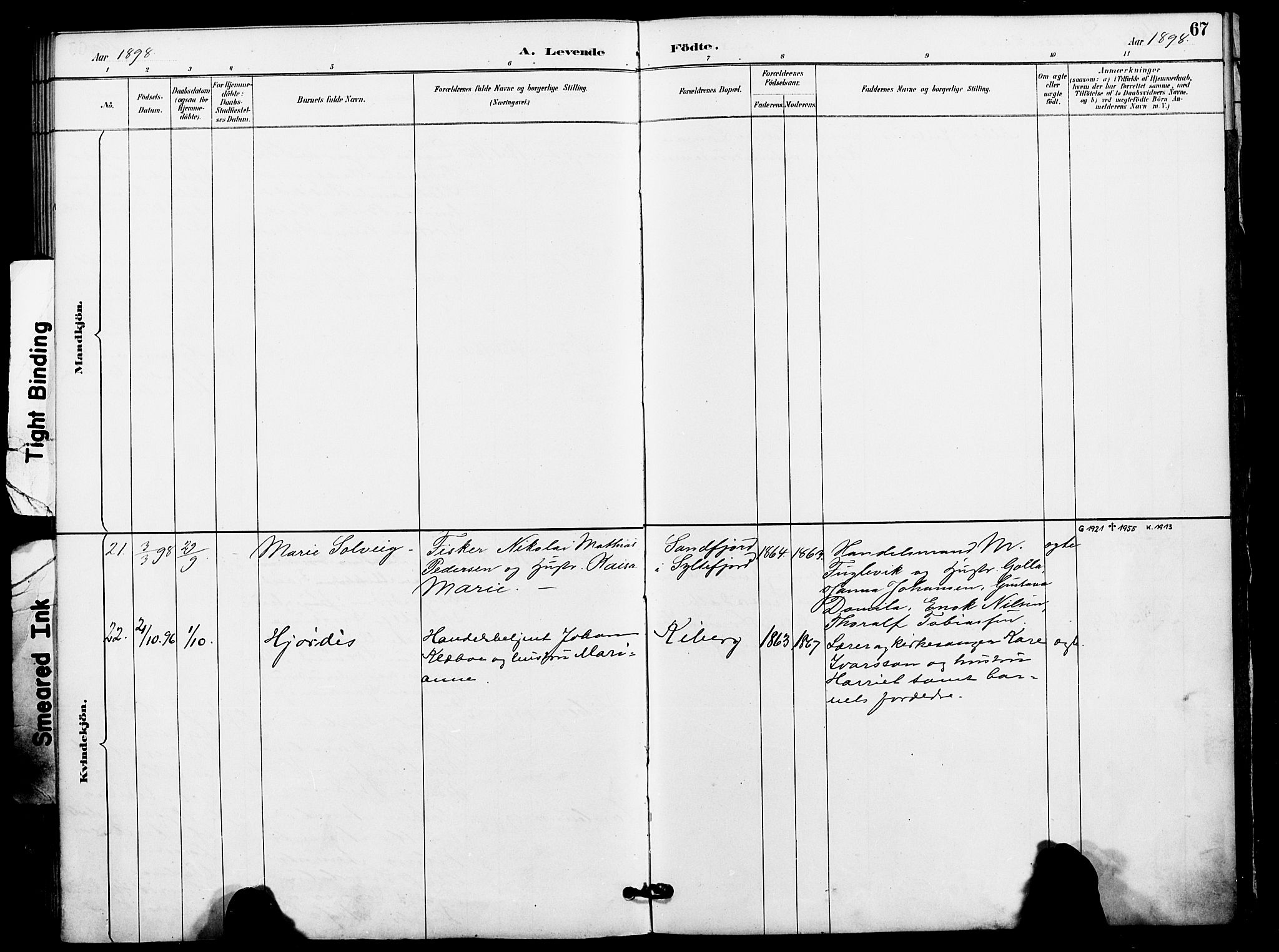 Vardø sokneprestkontor, SATØ/S-1332/H/Ha/L0009kirke: Parish register (official) no. 9, 1887-1898, p. 67