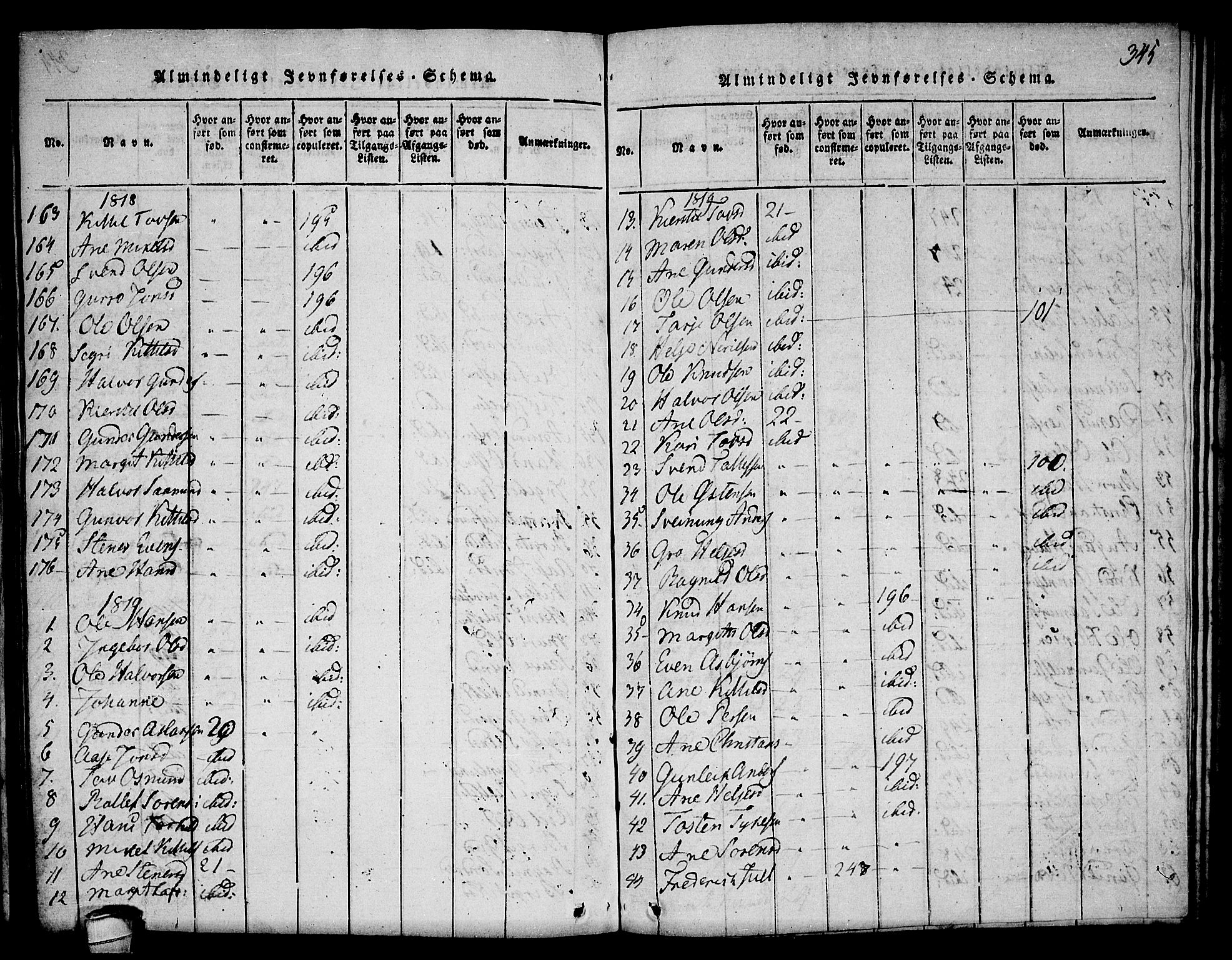 Seljord kirkebøker, SAKO/A-20/F/Fa/L0010: Parish register (official) no. I 10, 1815-1831, p. 345