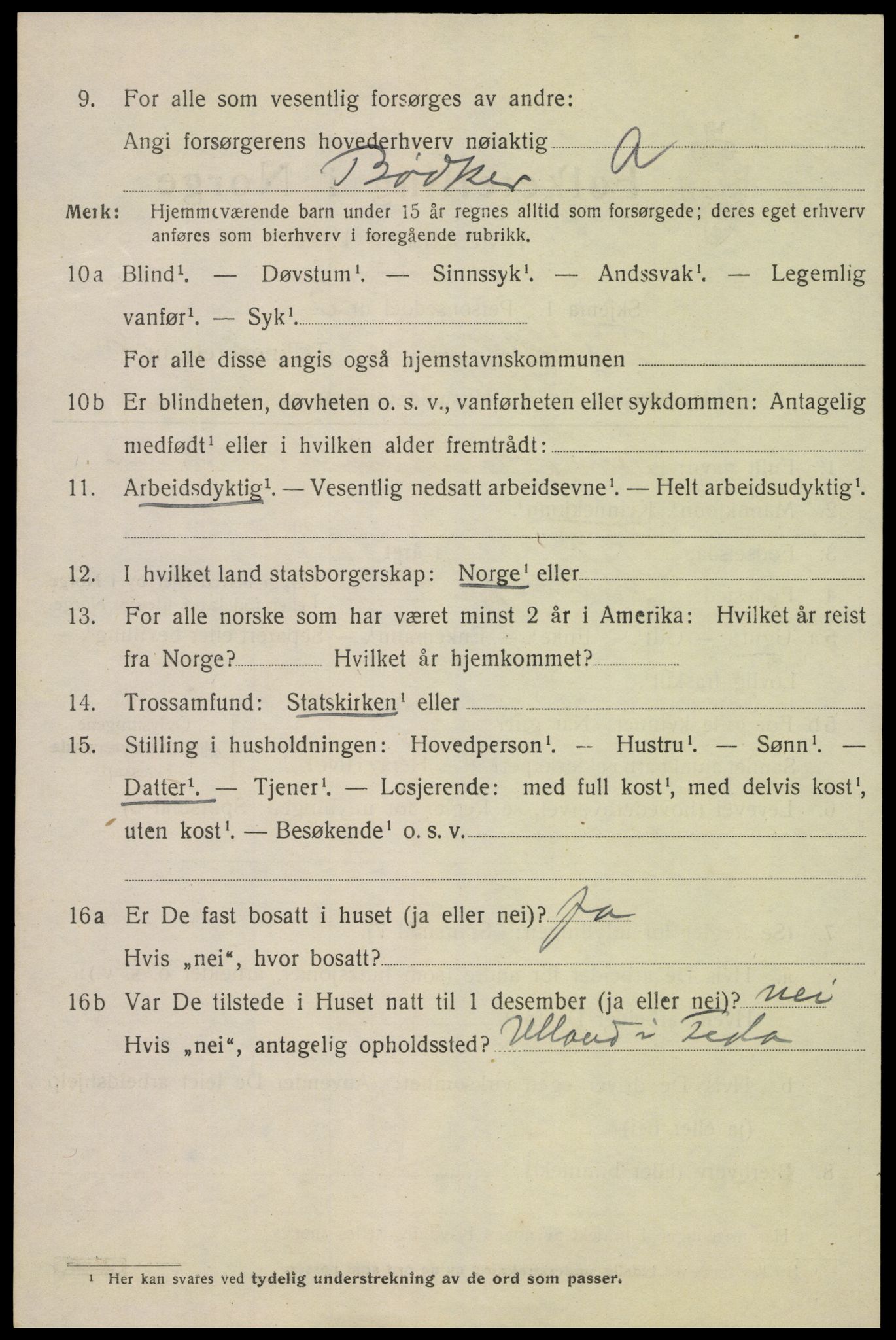 SAK, 1920 census for Flekkefjord, 1920, p. 6379