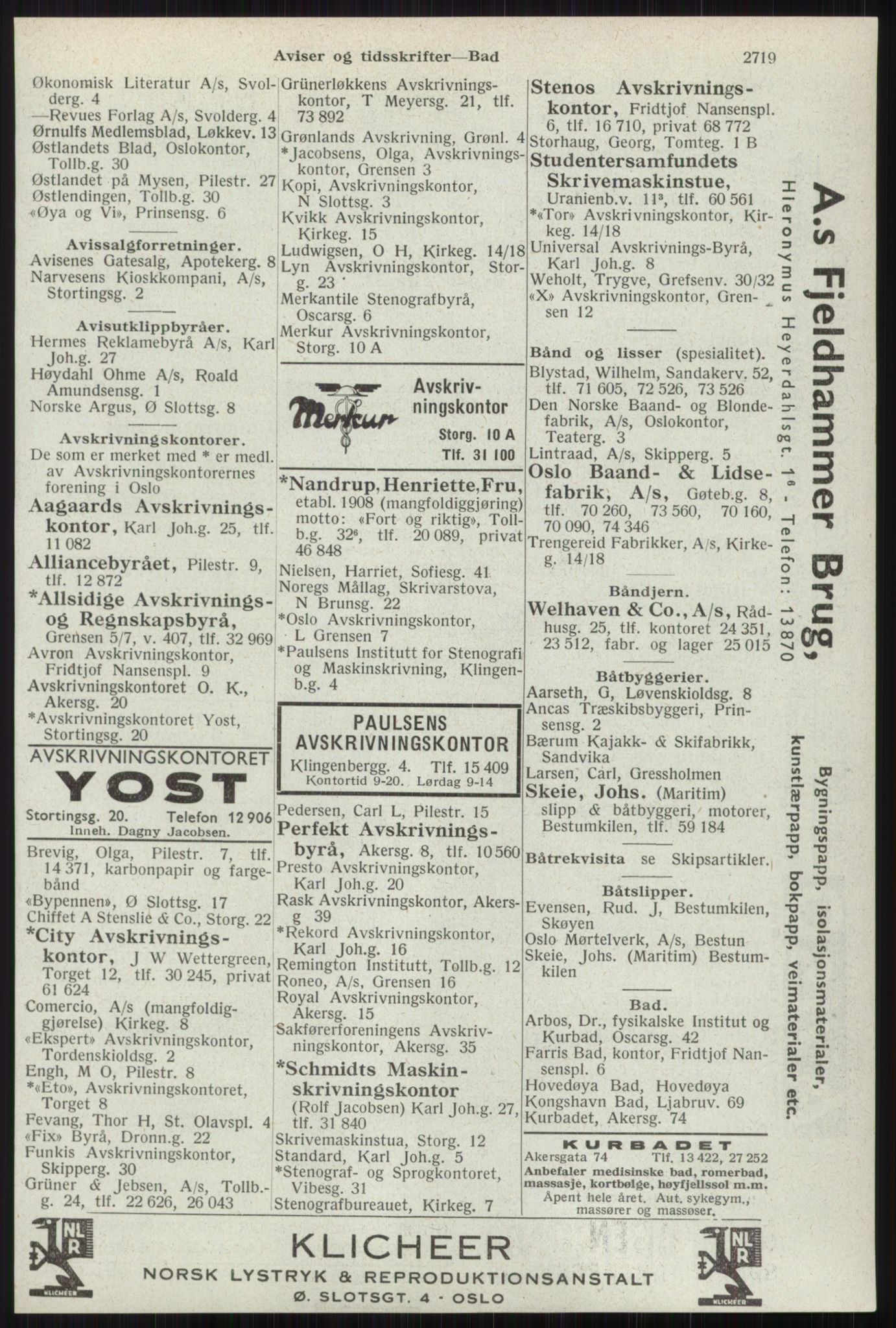 Kristiania/Oslo adressebok, PUBL/-, 1941, p. 2719