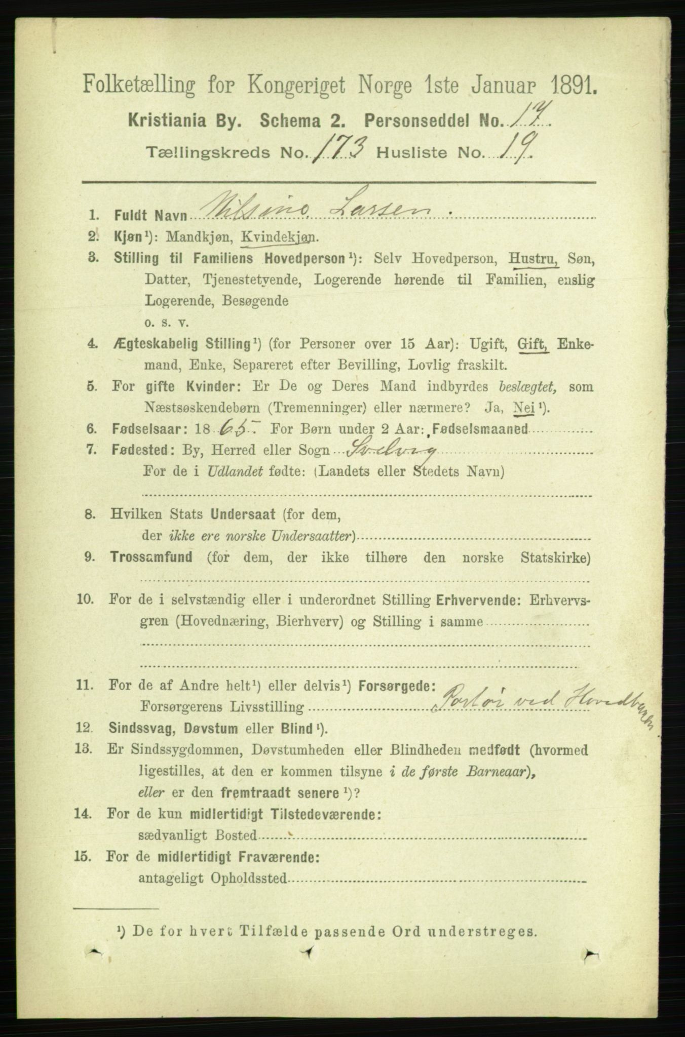 RA, 1891 census for 0301 Kristiania, 1891, p. 103713