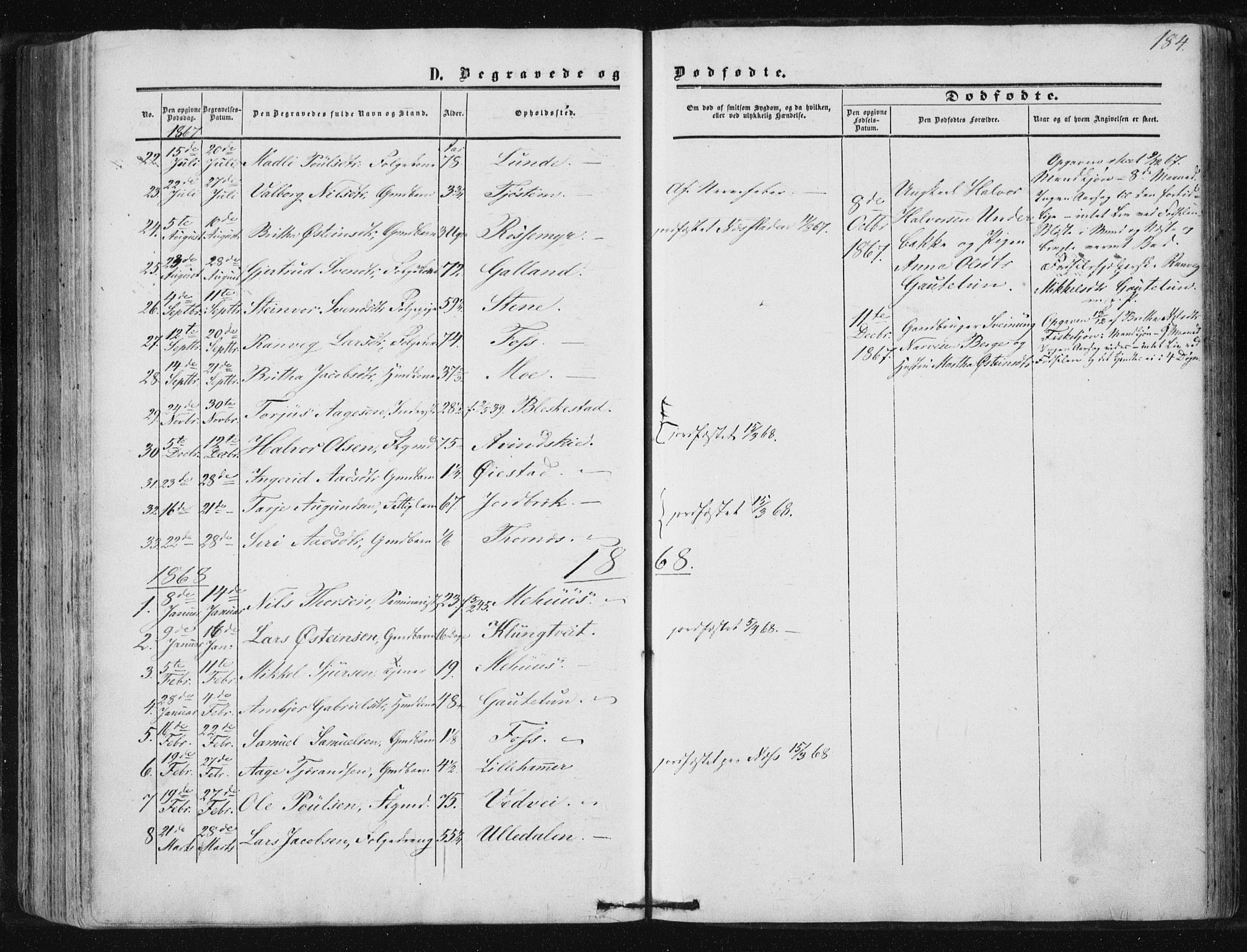 Suldal sokneprestkontor, AV/SAST-A-101845/01/IV/L0009: Parish register (official) no. A 9, 1854-1868, p. 184