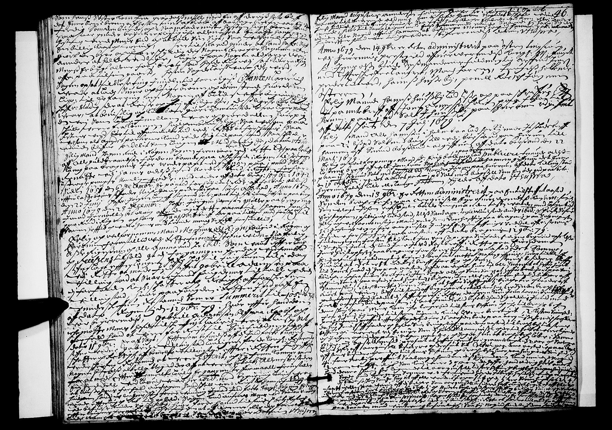 Lier, Røyken og Hurum sorenskriveri, AV/SAKO-A-89/F/Fa/L0020: Tingbok, 1679, p. 46