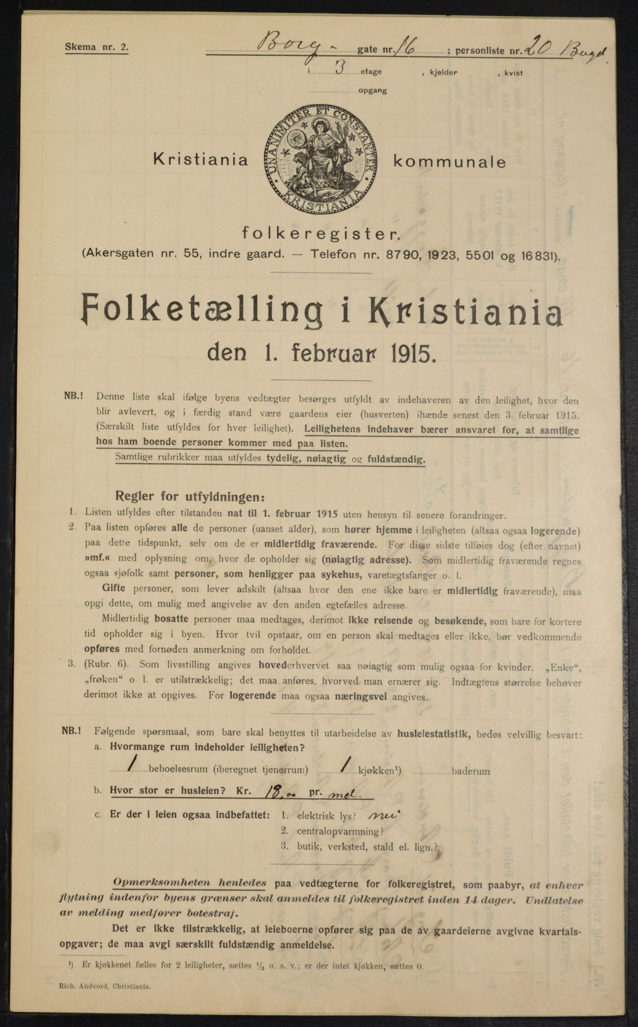 OBA, Municipal Census 1915 for Kristiania, 1915, p. 7941