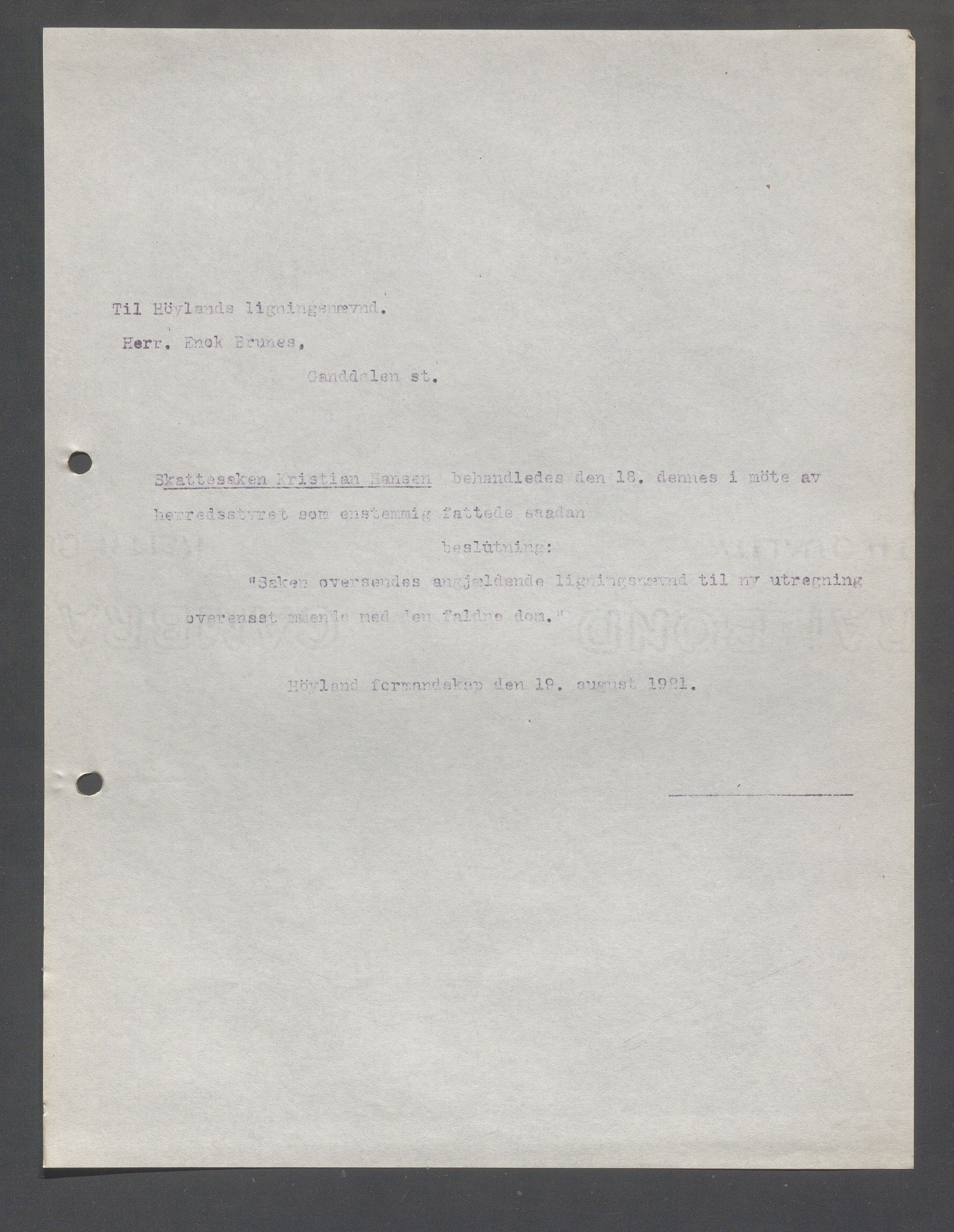 Høyland kommune - Formannskapet, IKAR/K-100046/B/L0006: Kopibok, 1920-1923, p. 308