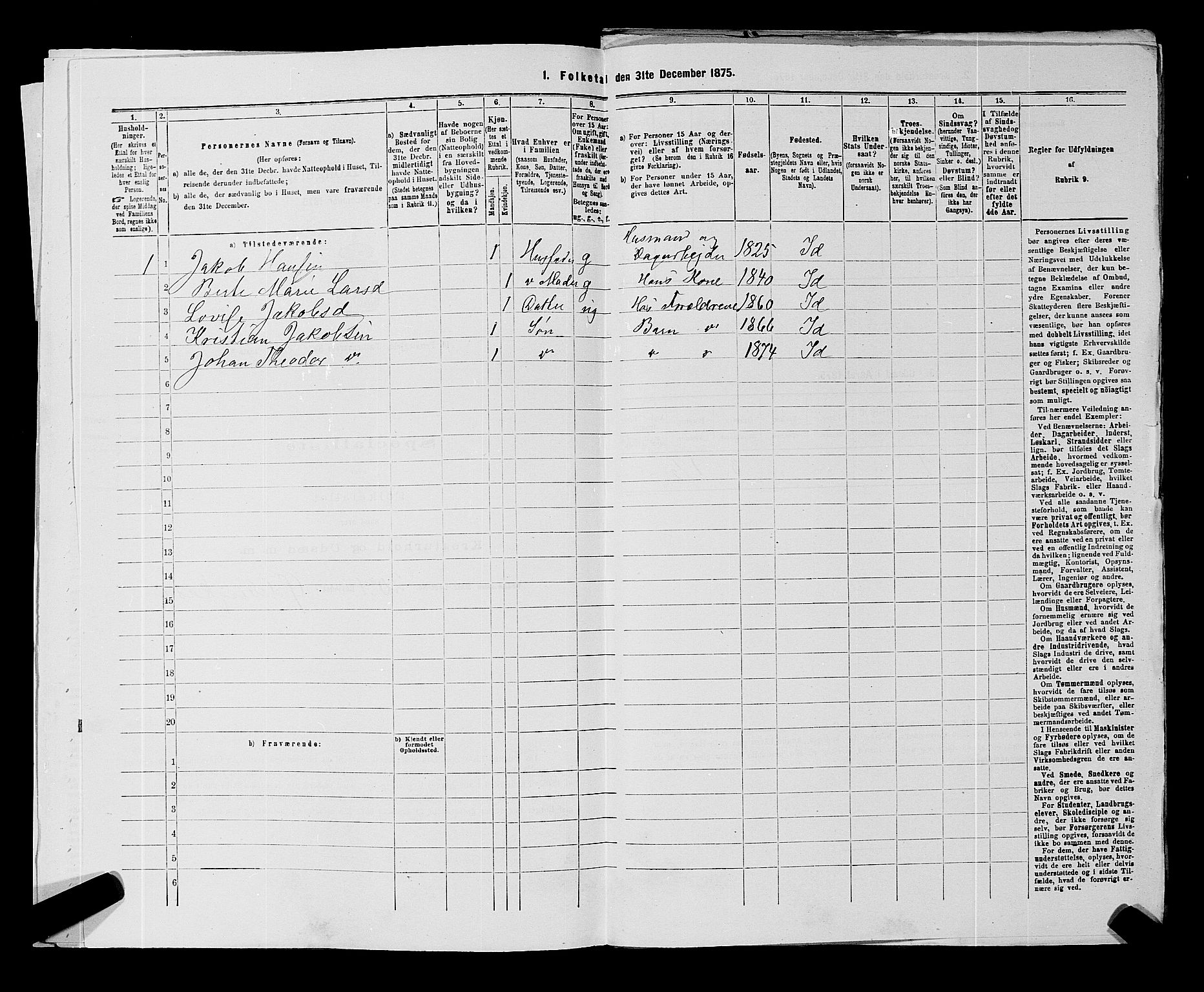 RA, 1875 census for 0117P Idd, 1875, p. 164
