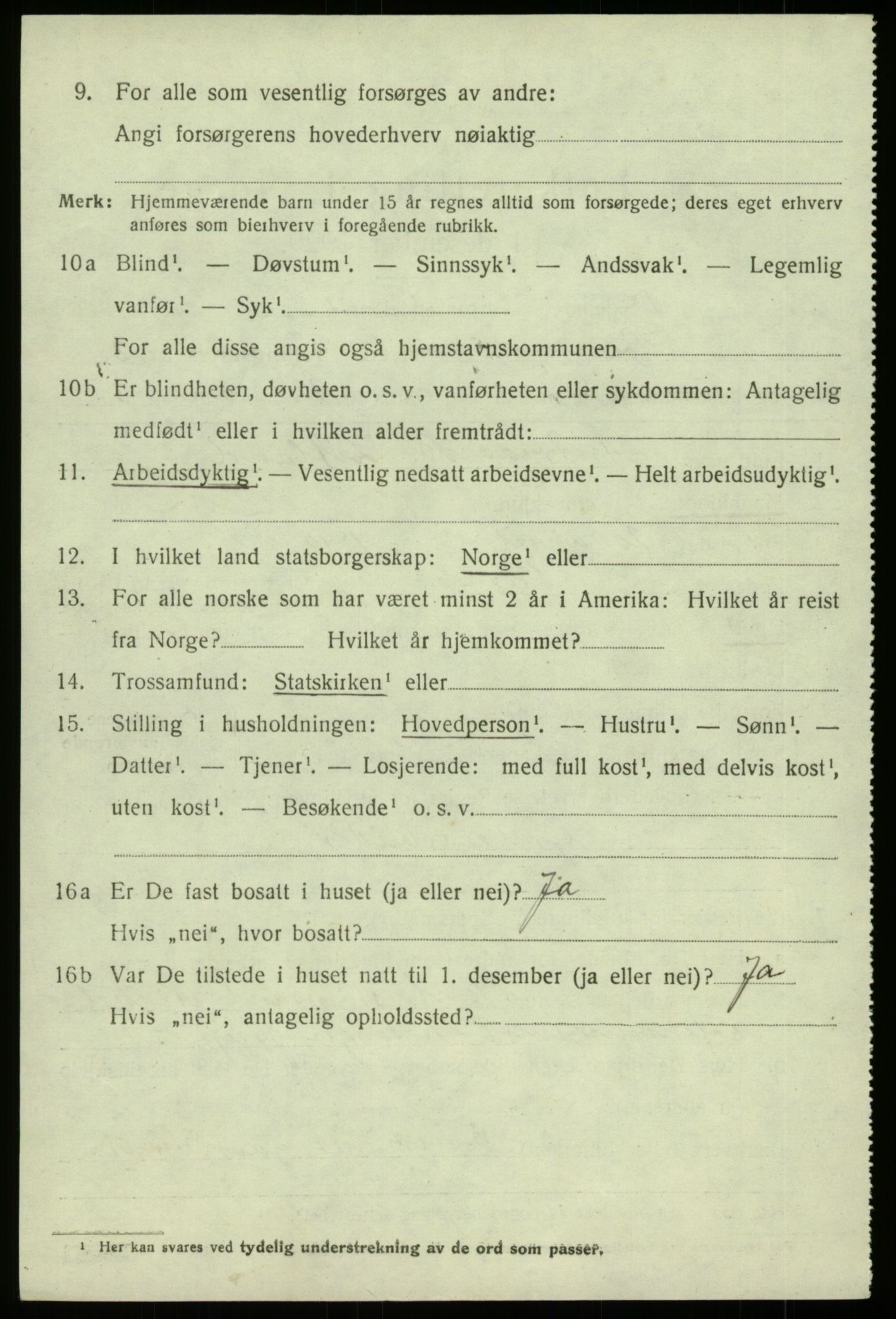 SAB, 1920 census for Hosanger, 1920, p. 1478