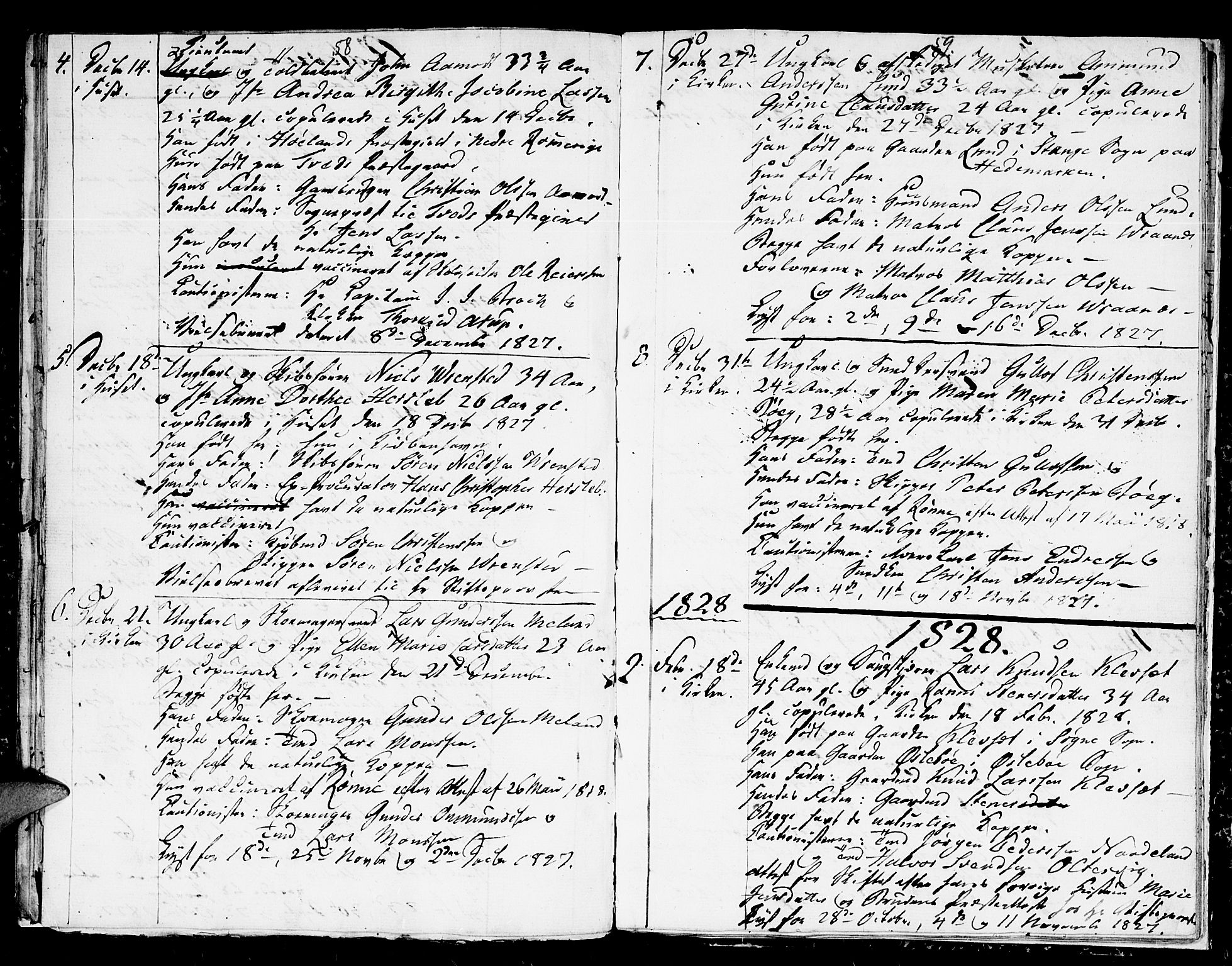 Kristiansand domprosti, AV/SAK-1112-0006/F/Fb/L0005: Parish register (copy) no. B 5, 1827-1828, p. 58-59